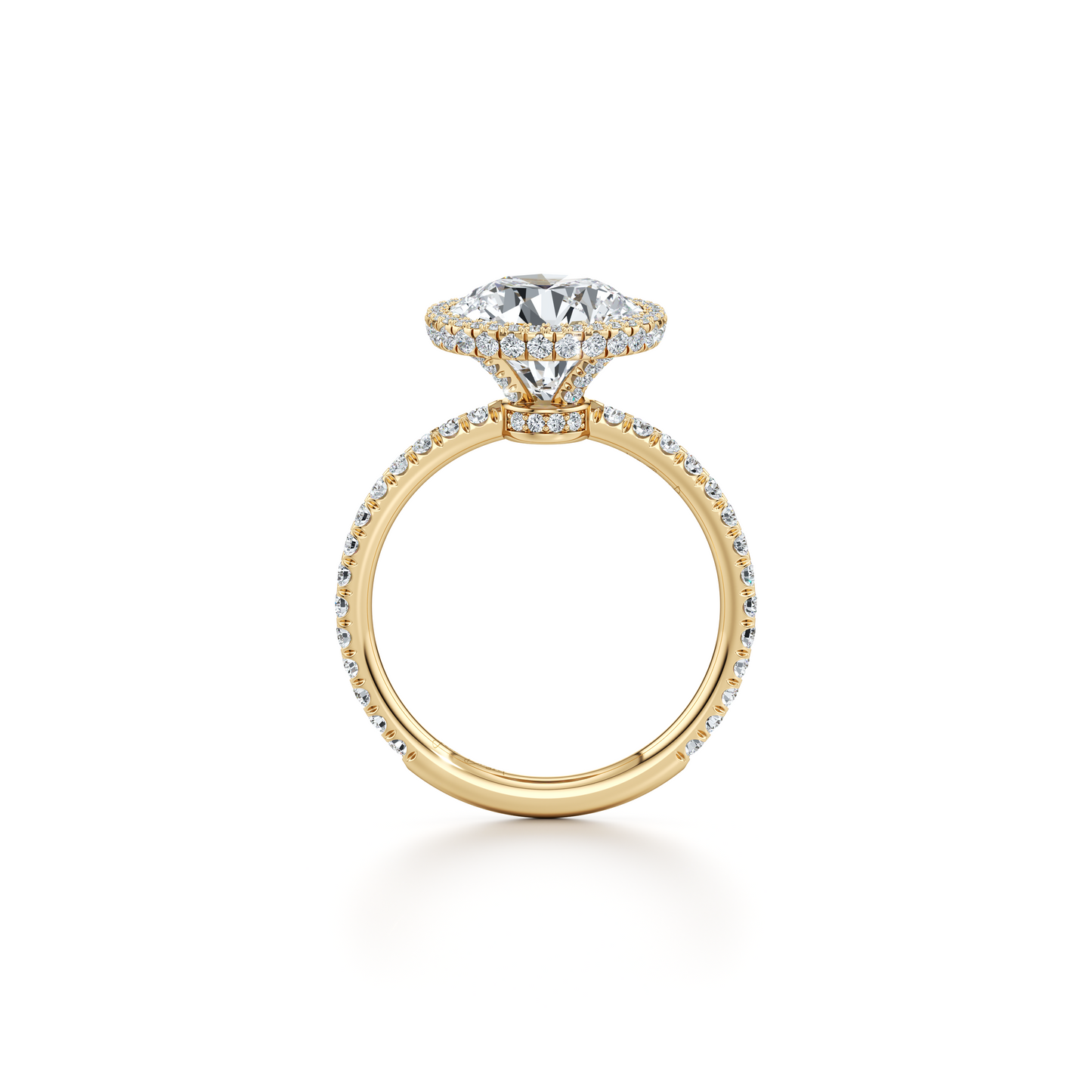 Alyssa Antique Cushion Invisible Halo Lab Diamond Engagement Ring - view 11
