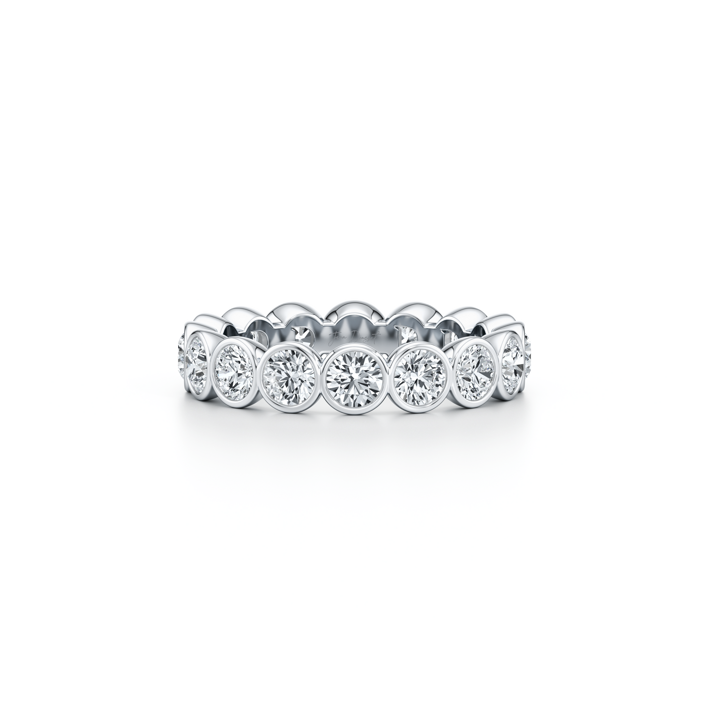 Bezel Set Round Brilliant Lab Diamond Eternity Band - view 8