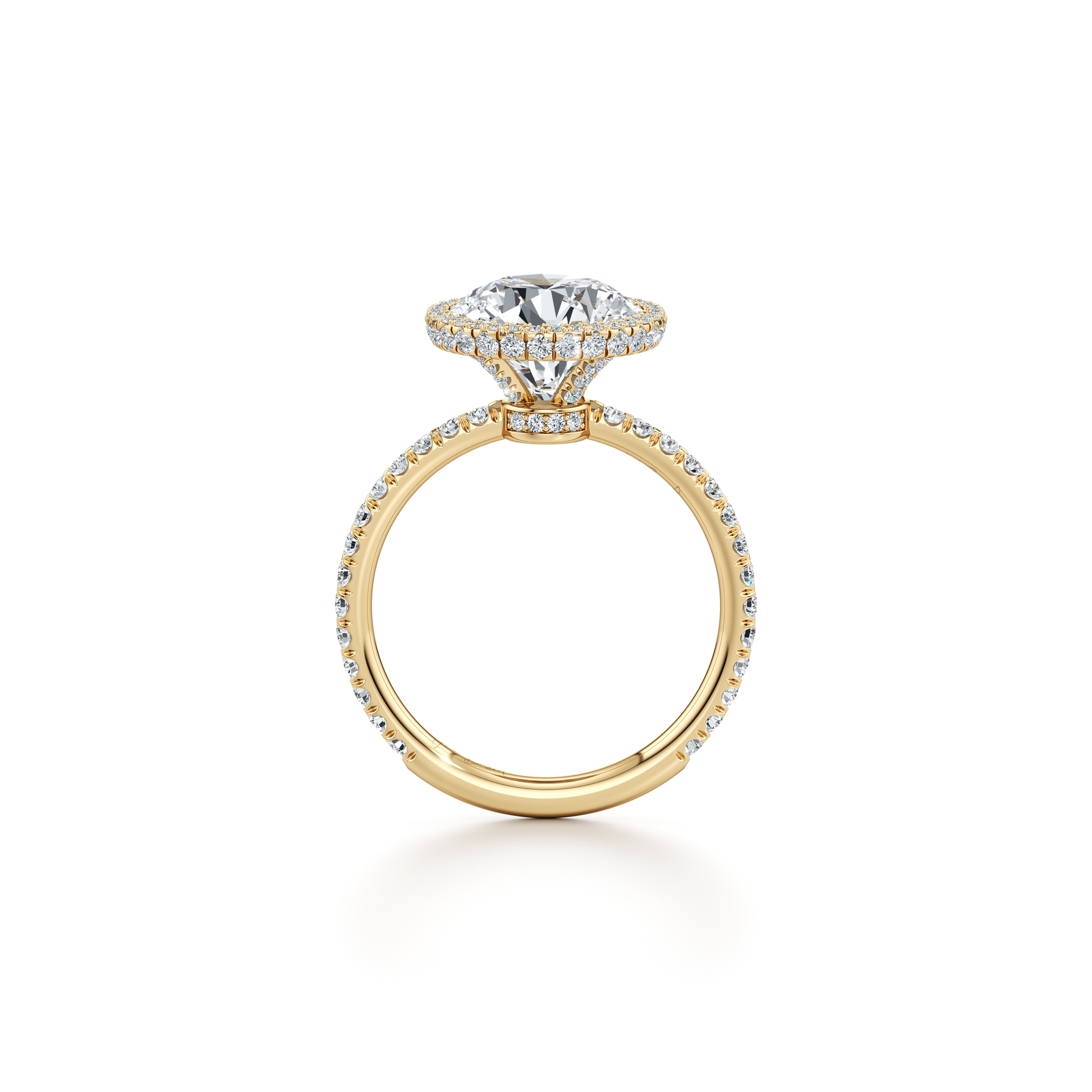 Alyssa Invisible Halo Antique Cushion Lab Diamond Engagement Ring - view 11