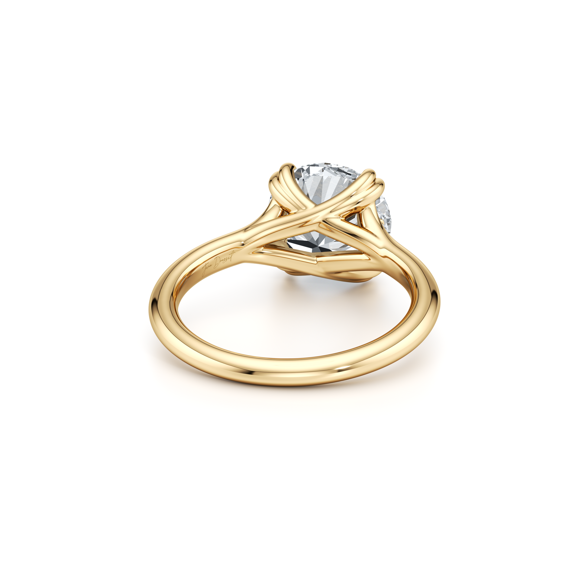Jane Round Radiant Three Stone Lab Diamond Engagement Ring - view 8