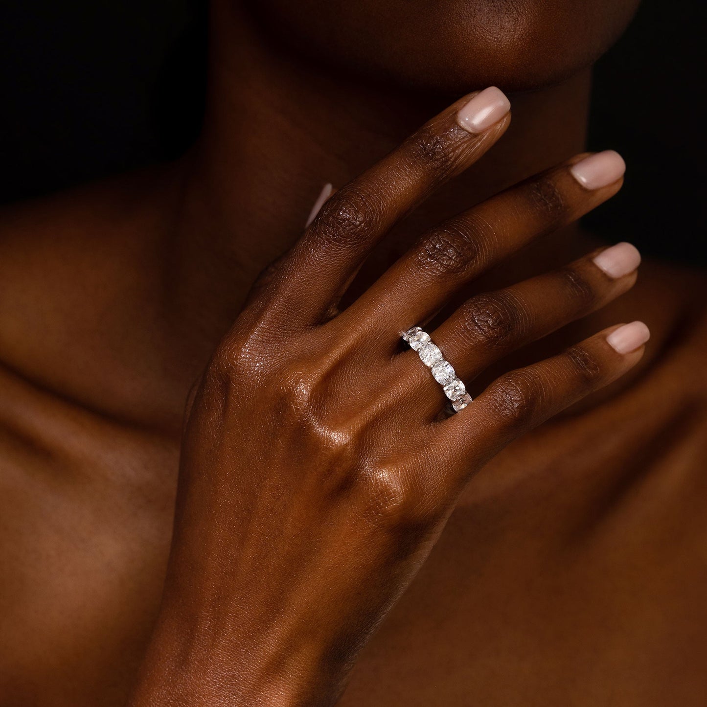 Olivia Cushion Lab Diamond Eternity Band - view 8