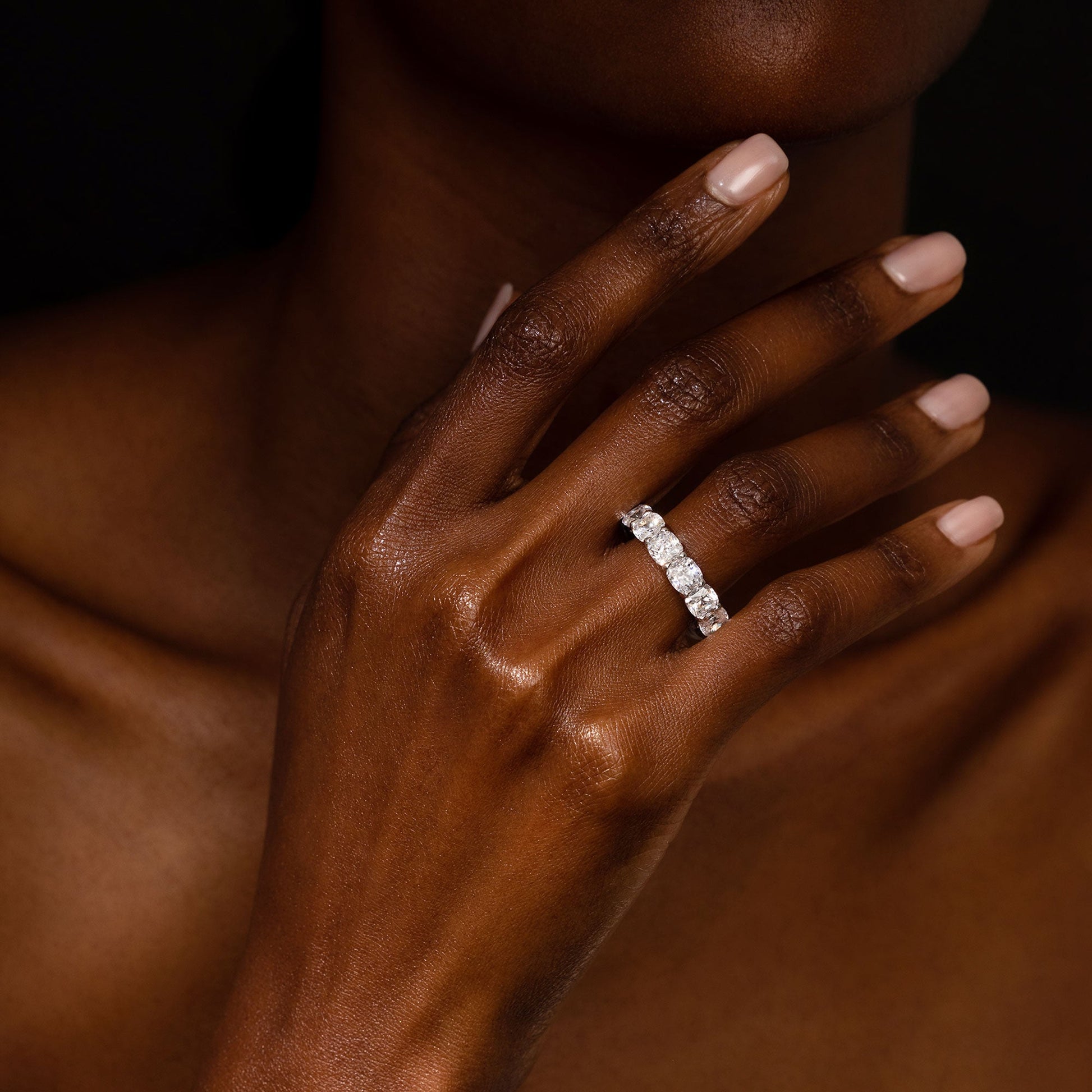 Olivia Cushion Lab Diamond Eternity Band - view 8