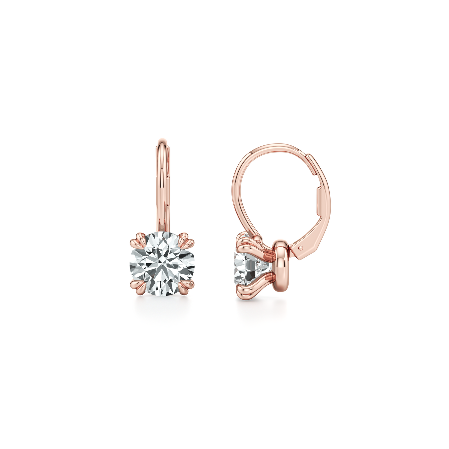 Elle Round Brilliant Leverback Earrings - view 8