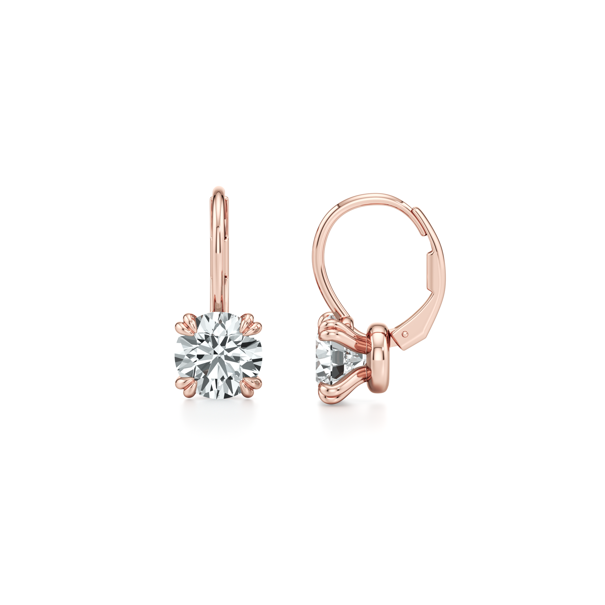 Elle Round Brilliant Leverback Earrings - view 8