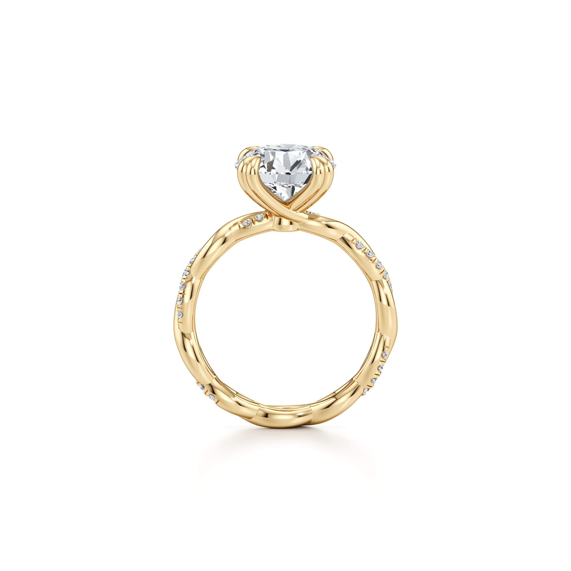 Ivy Cushion Solitaire Lab Diamond Engagement Ring - view 6