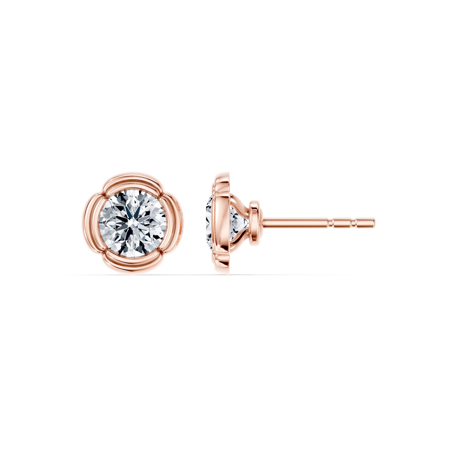 Doree Lab Diamond Round Brilliant Studs - view 8