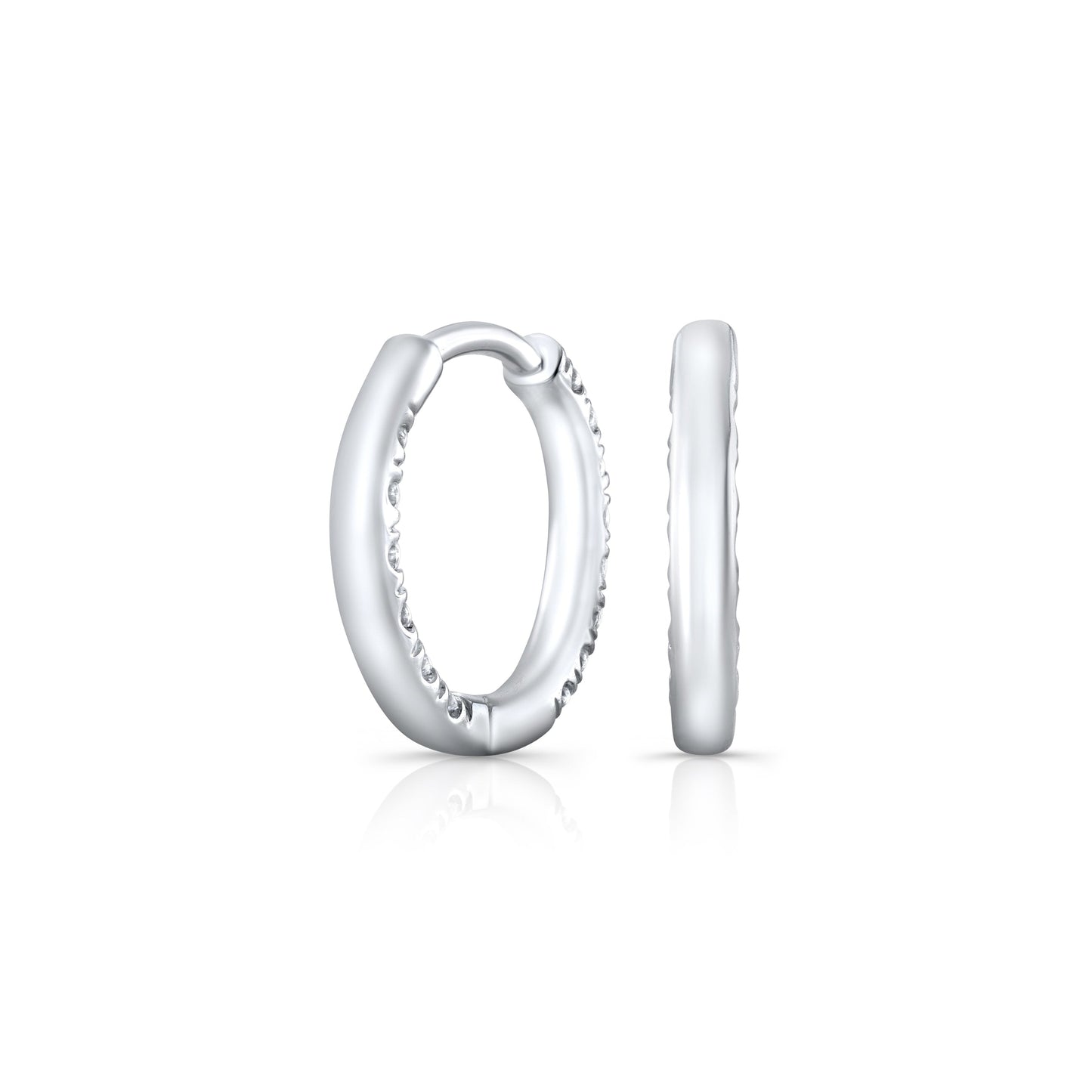 Audrey Inside Out Lab Diamond Pave Huggies - view 8