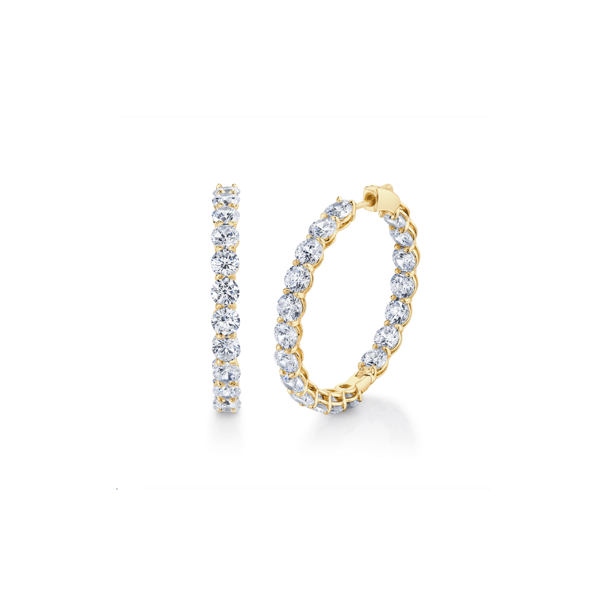 Olivia Round Lab Diamond Bold Inside Out Hoops - view 8