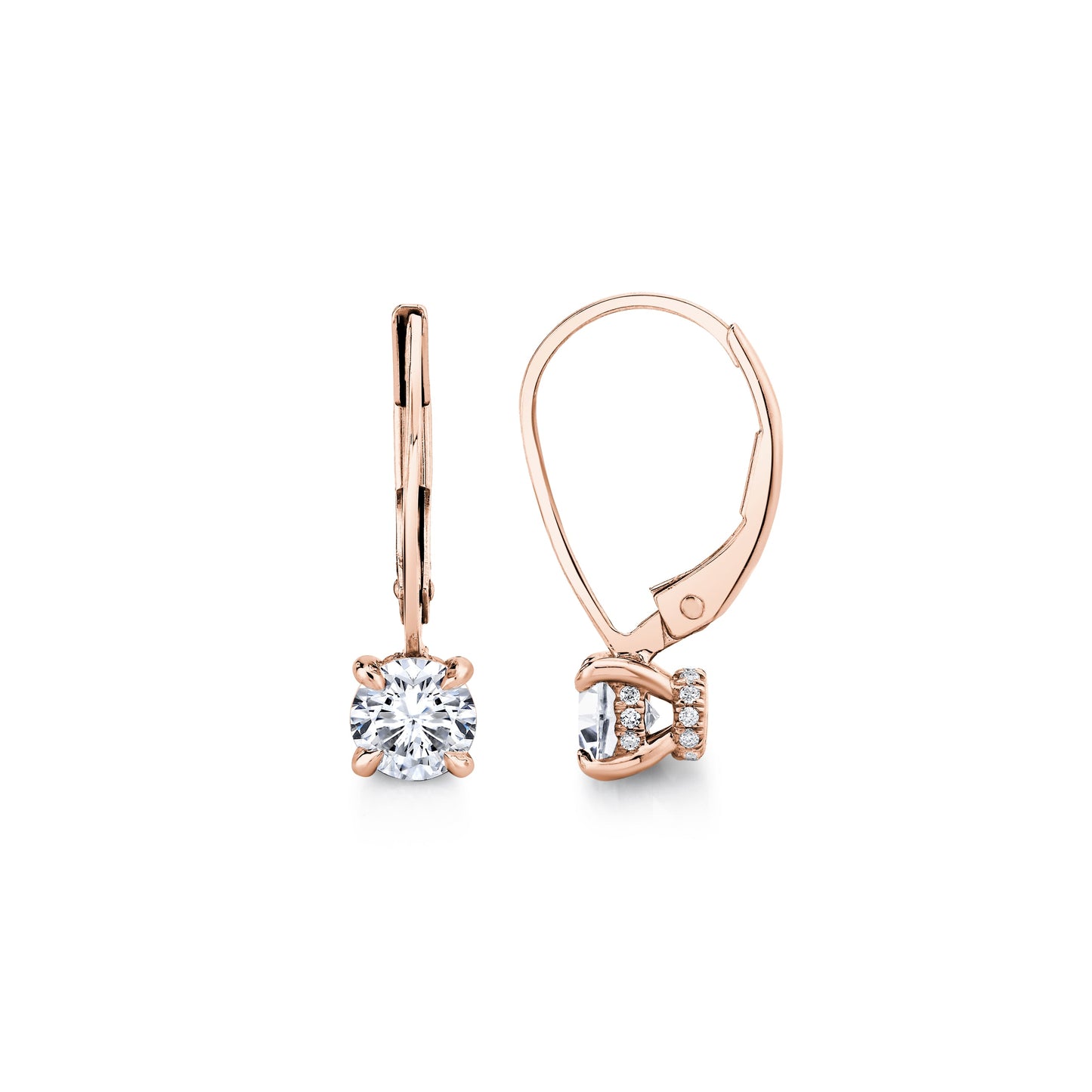 Chelsea Round Brilliant Leverback Earrings - view 8