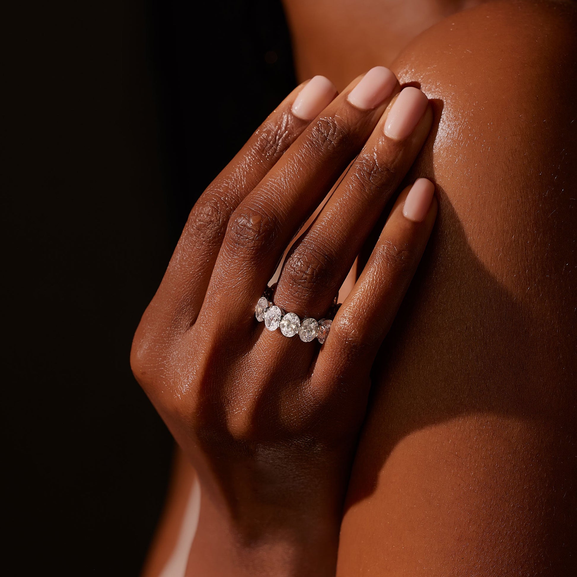 Olivia Oval Lab Diamond Eternity Band - view 8