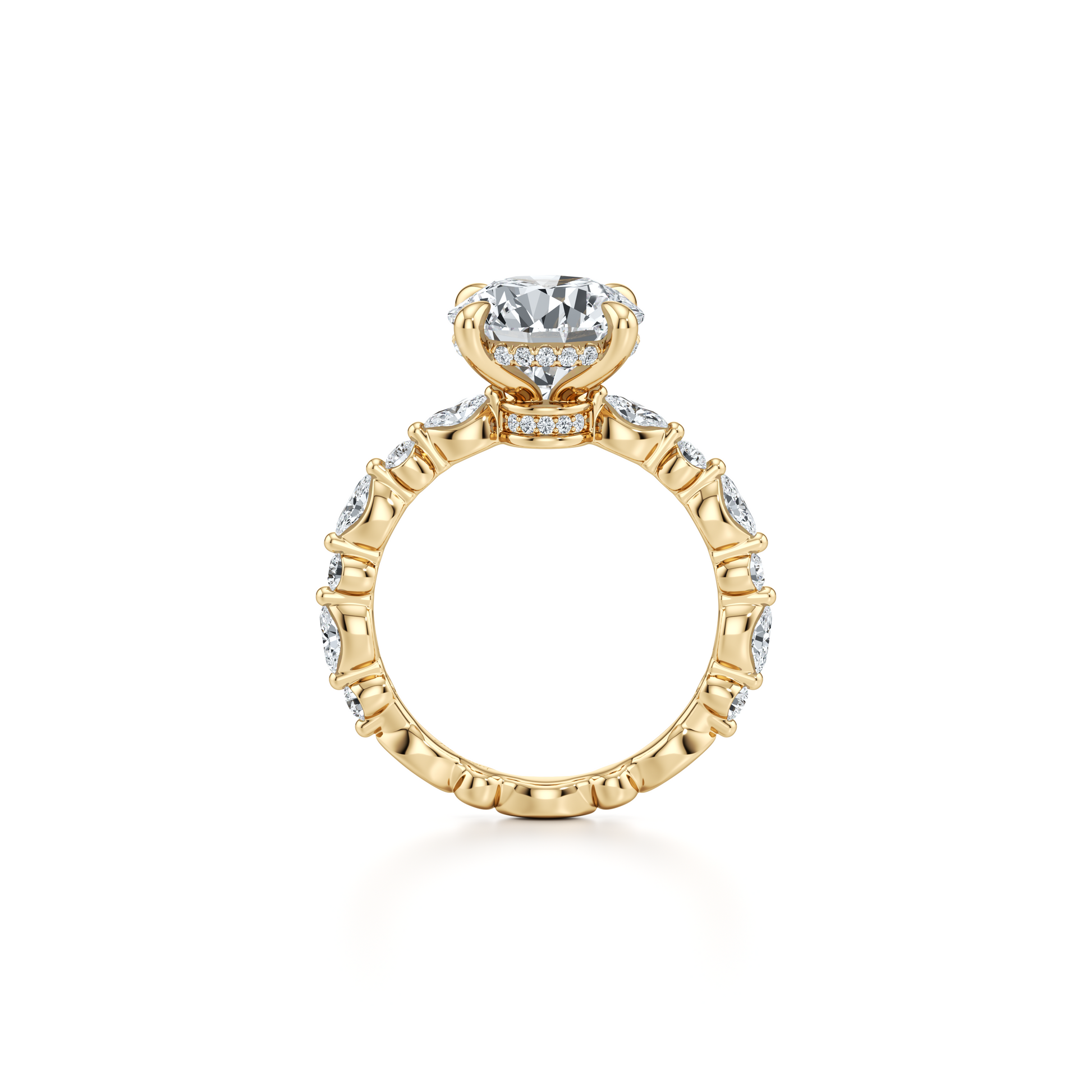 Vivienne Heritage Round Solitaire Lab Diamond Engagement Ring - view 7