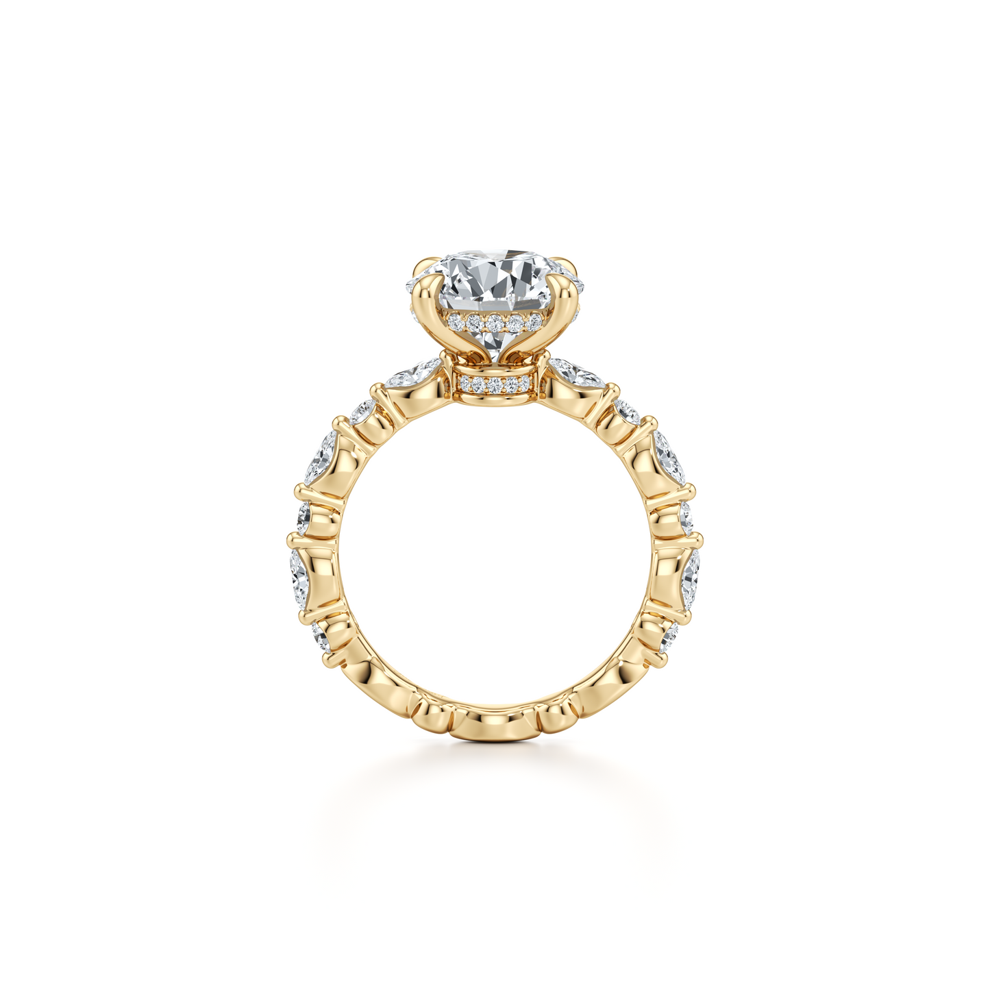 Vivienne Heritage Oval Solitaire Lab Diamond Engagement Ring - view 7