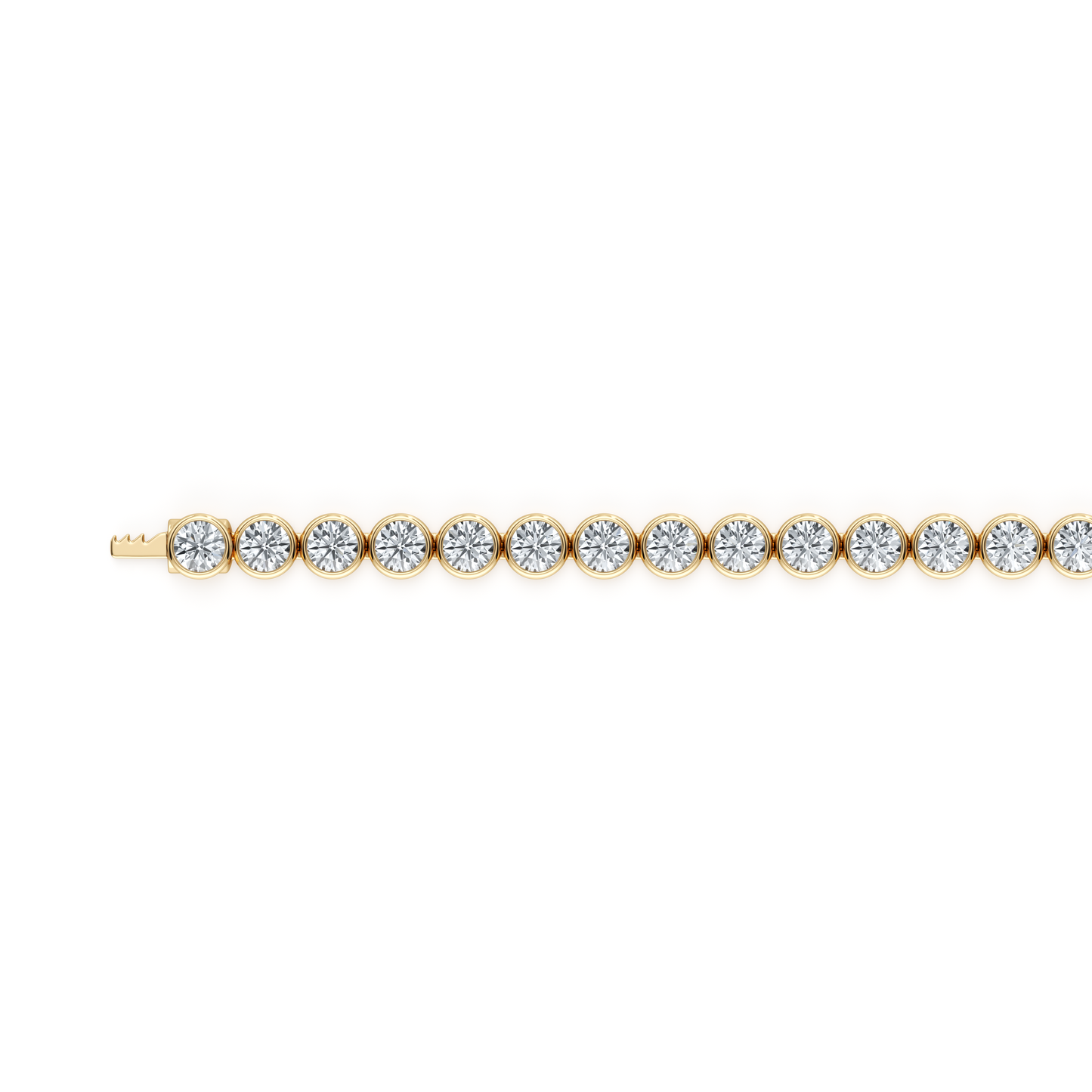 Bezel Set Round Brilliant Lab Diamond Tennis Bracelet - view 9