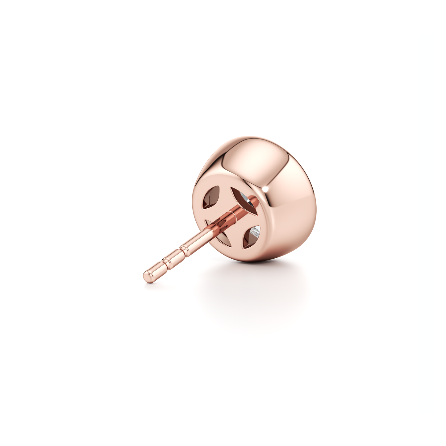 Bezel Set Lab Diamond Round Brilliant Studs - view 9