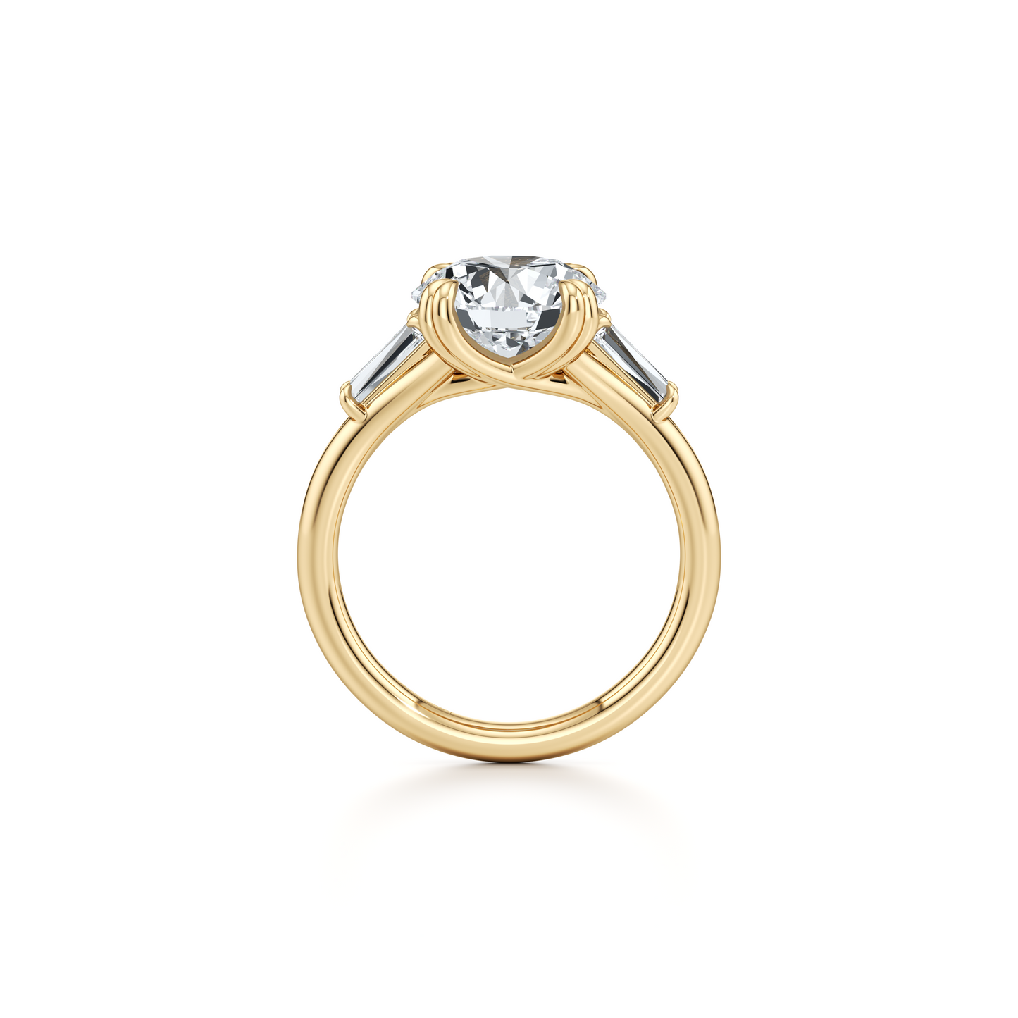 Jane Tapered Baguette Pear Three Stone Lab Diamond Engagement Ring - view 9
