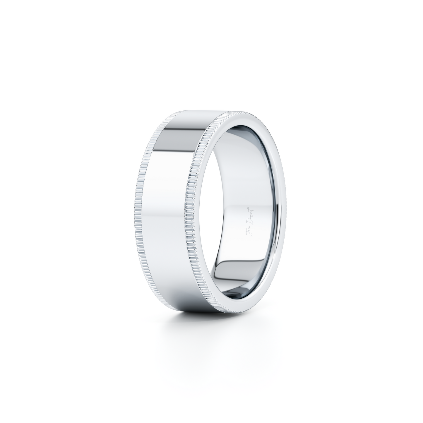 Modern Flat Men's Band With Milgrain - view 9