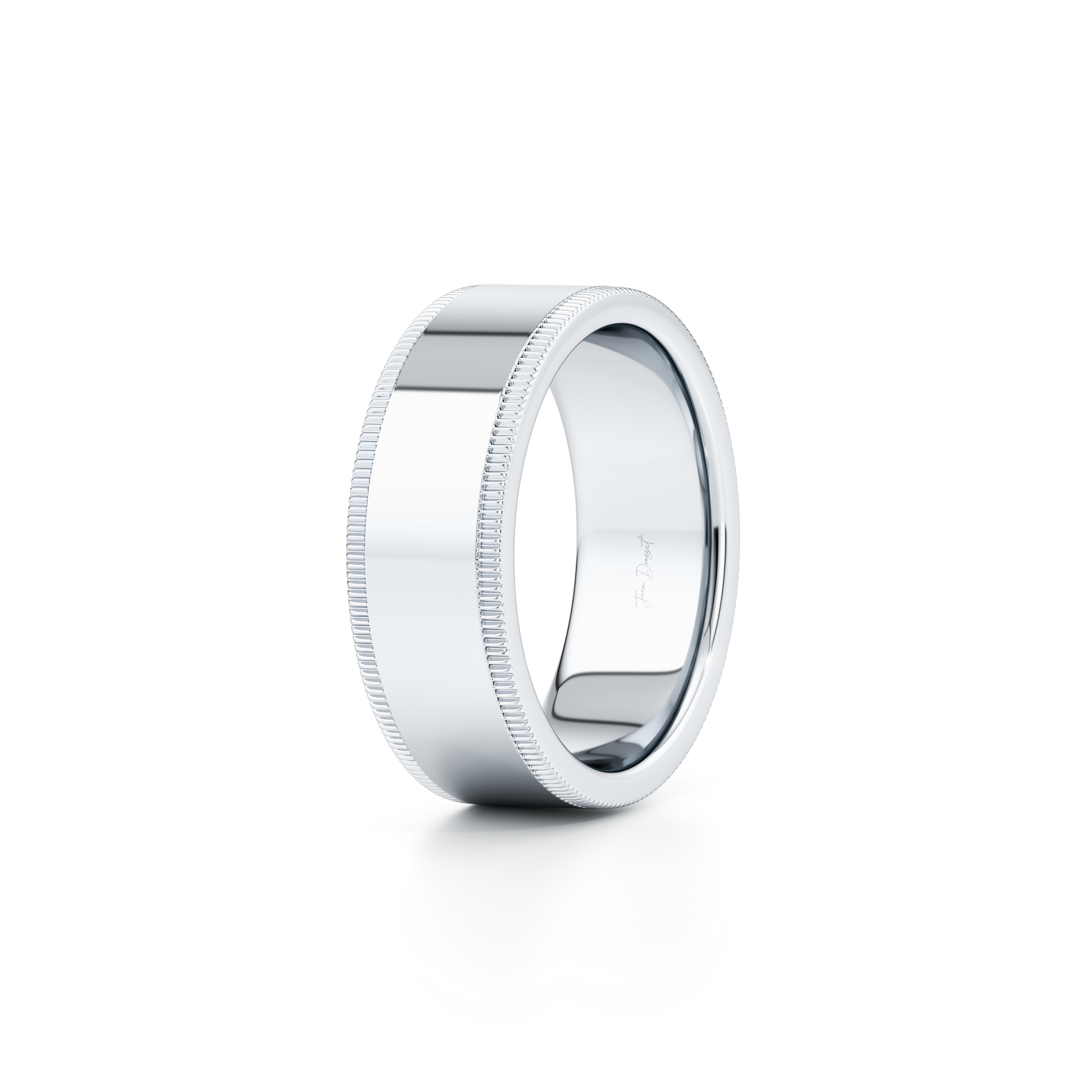 Modern Flat Men's Band With Milgrain - view 9