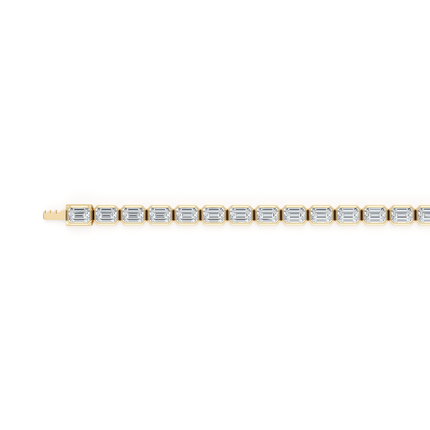 Bezel Set Emerald Lab Diamond Tennis Bracelet - view 9