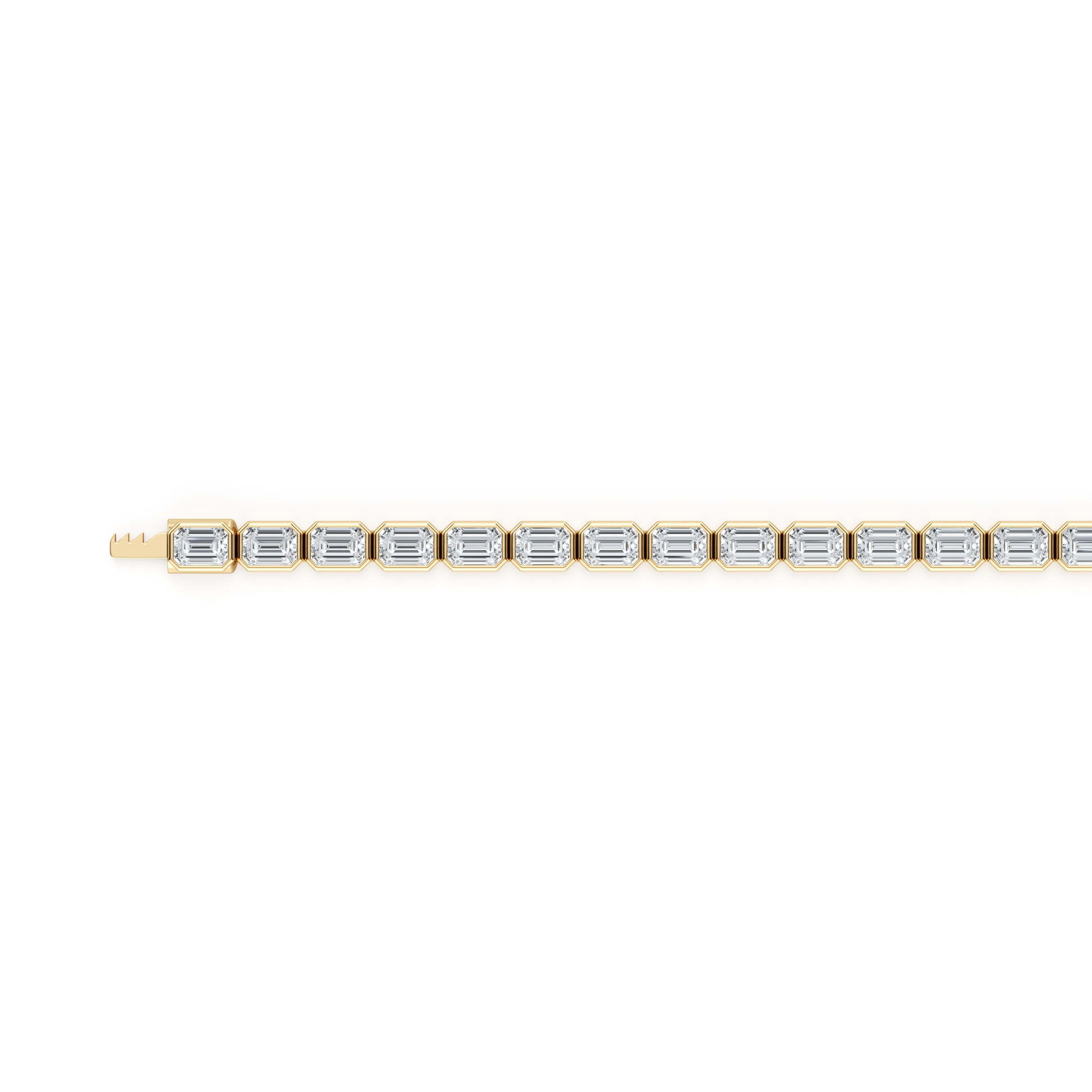 Bezel Set Emerald Lab Diamond Tennis Bracelet - view 9