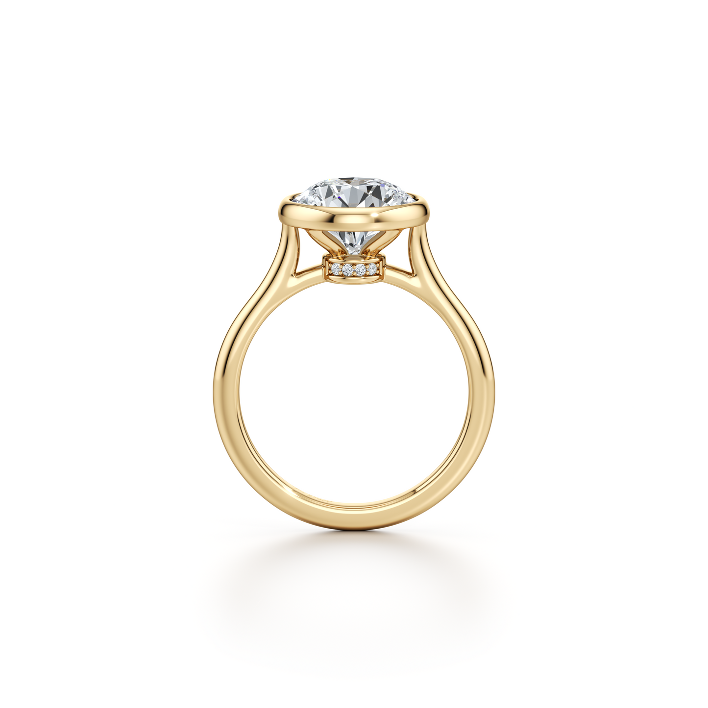 Chelsea Bezel Radiant Solitaire Lab Diamond Engagement Ring - view 7