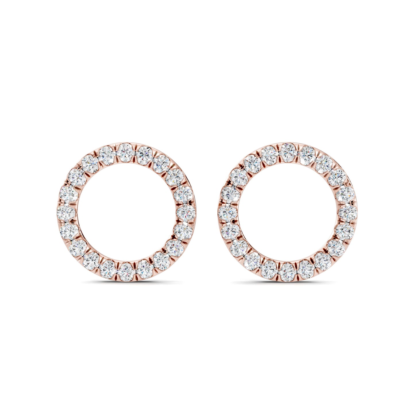 Audrey Front Hoop Lab Diamond Pave Earrings - view 9