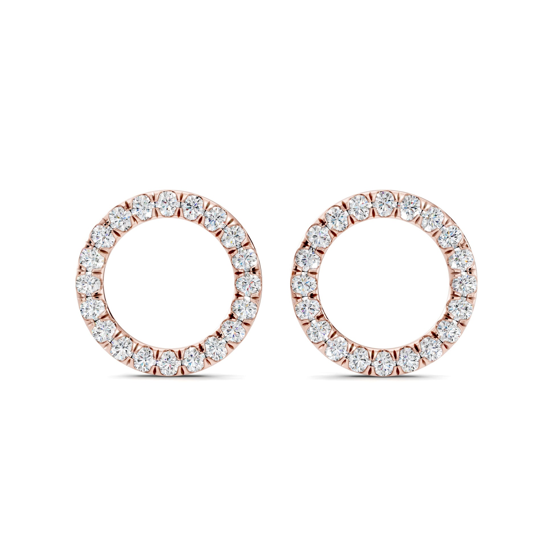 Audrey Front Hoop Lab Diamond Pave Earrings - view 9