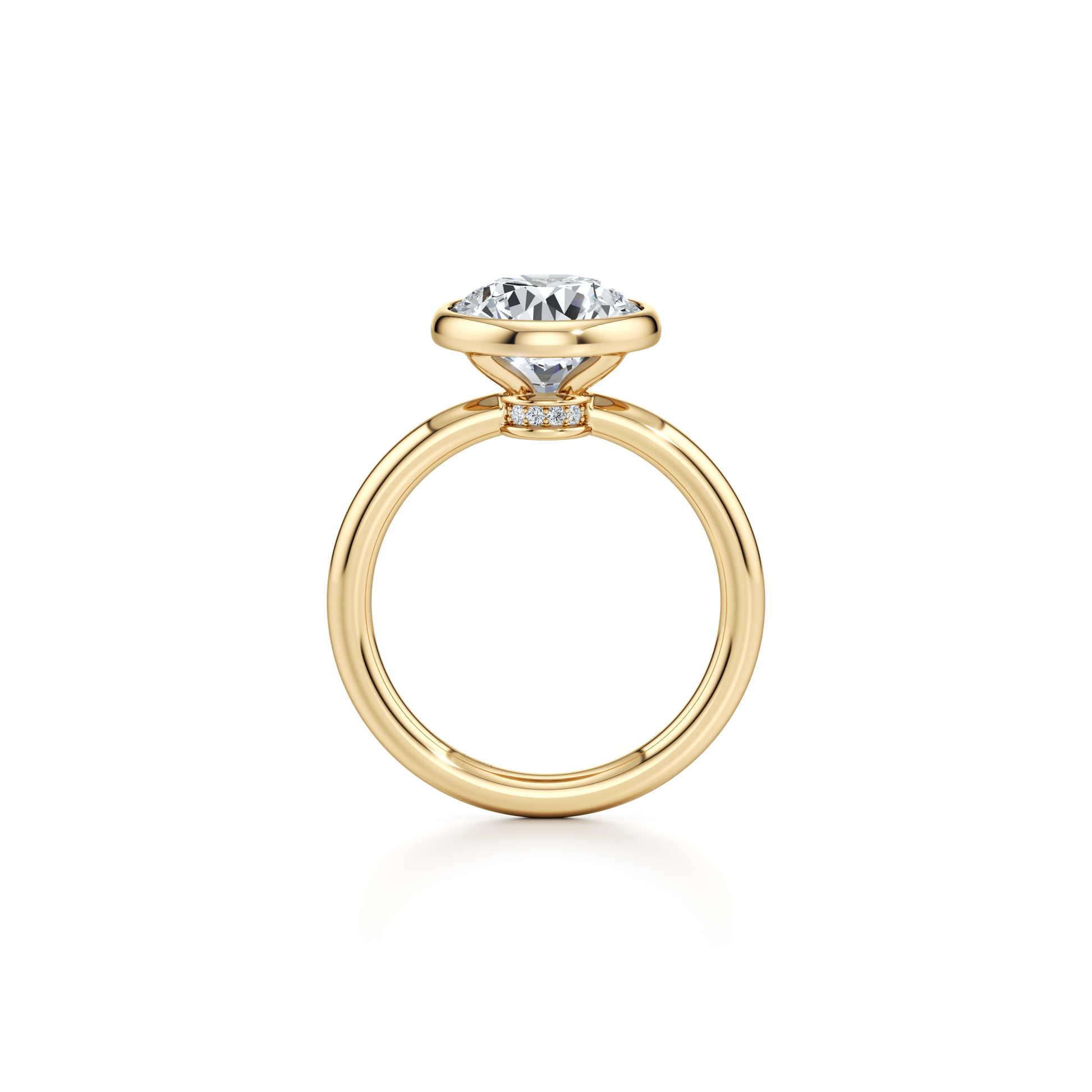 Audrey Bezel Oval Solitaire Lab Diamond Engagement Ring - view 7