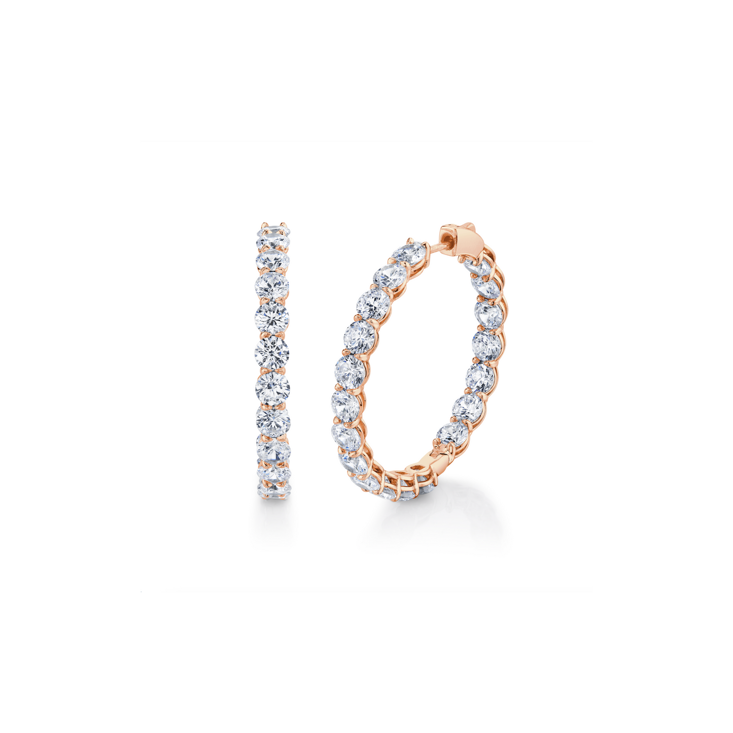 Olivia Round Lab Diamond Bold Inside Out Hoops - view 9