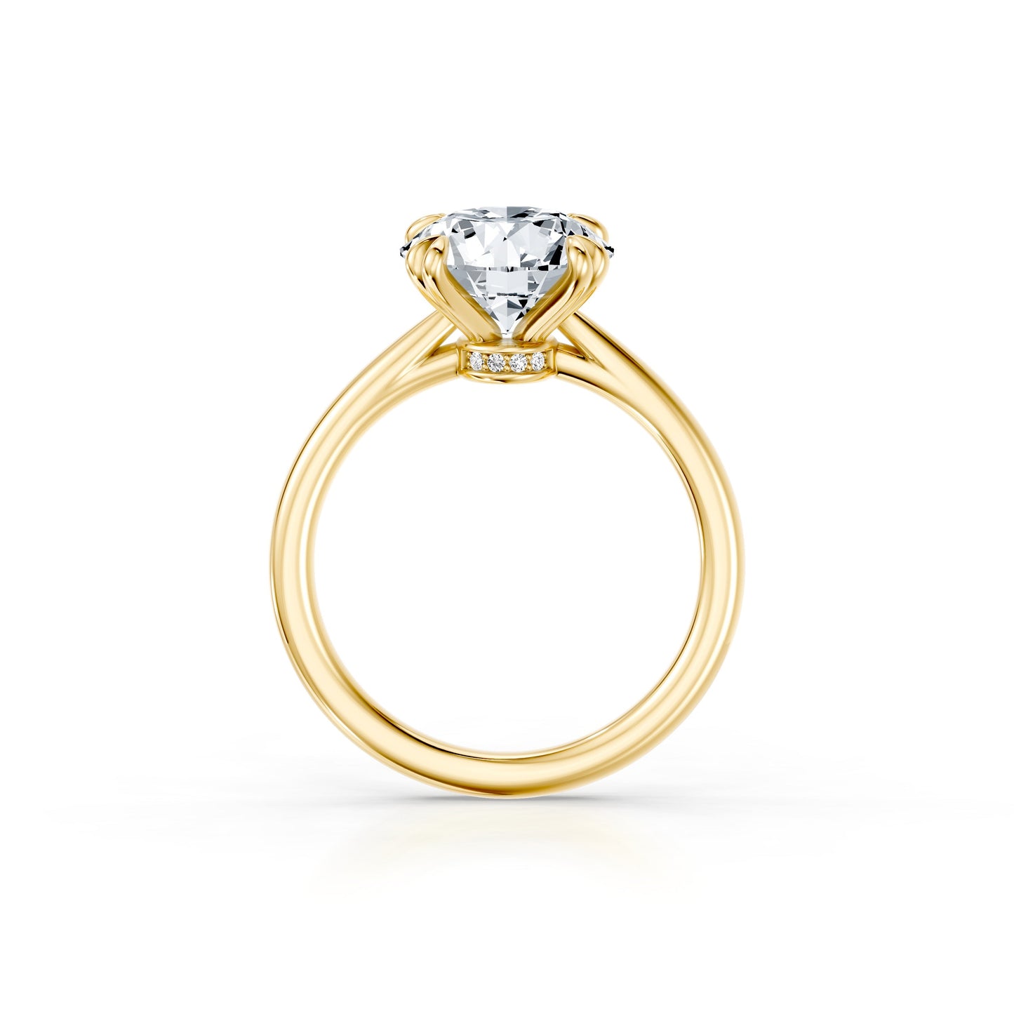 Chelsea Signature Double Prong Oval Lab Diamond Engagement Ring - view 11