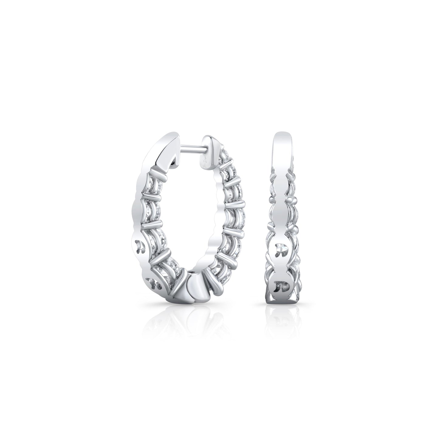 Olivia Lab Diamond Graduated Hoops - view 9