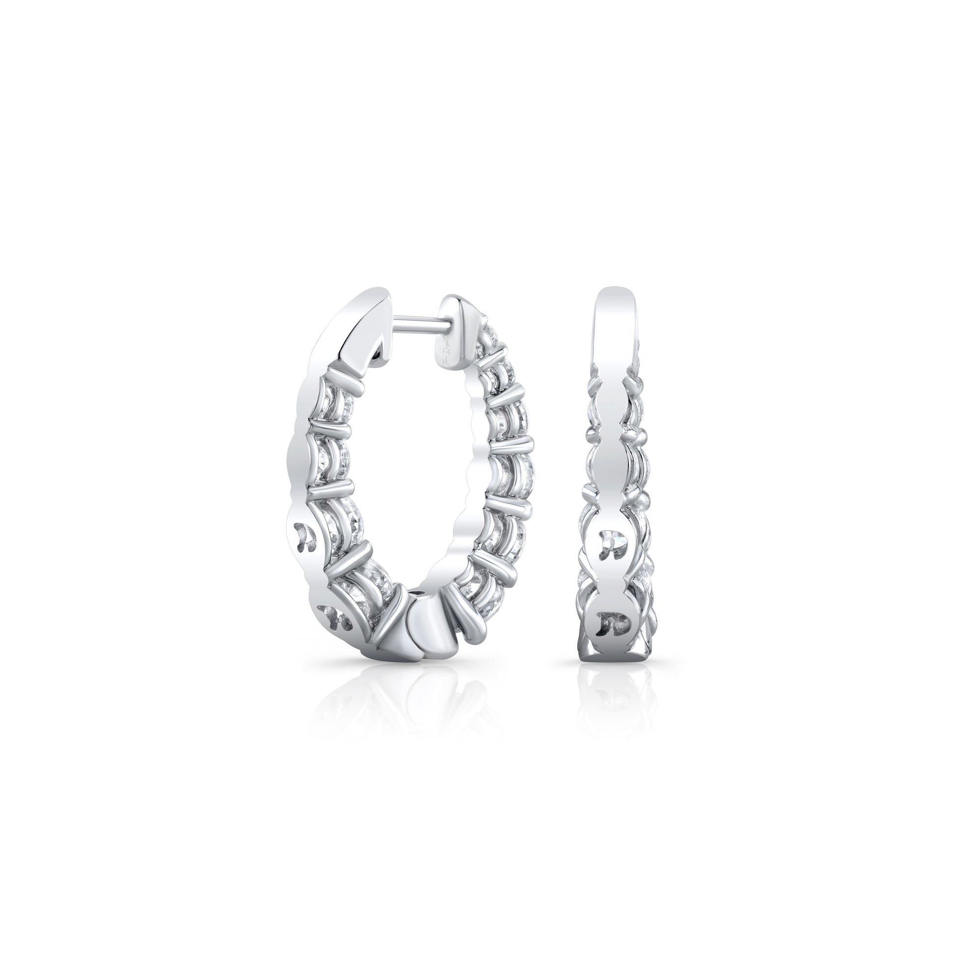 Olivia Lab Diamond Graduated Hoops - view 9