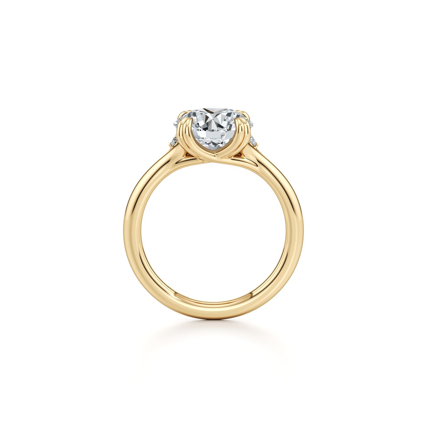 Jane Round Radiant Three Stone Lab Diamond Engagement Ring - view 9