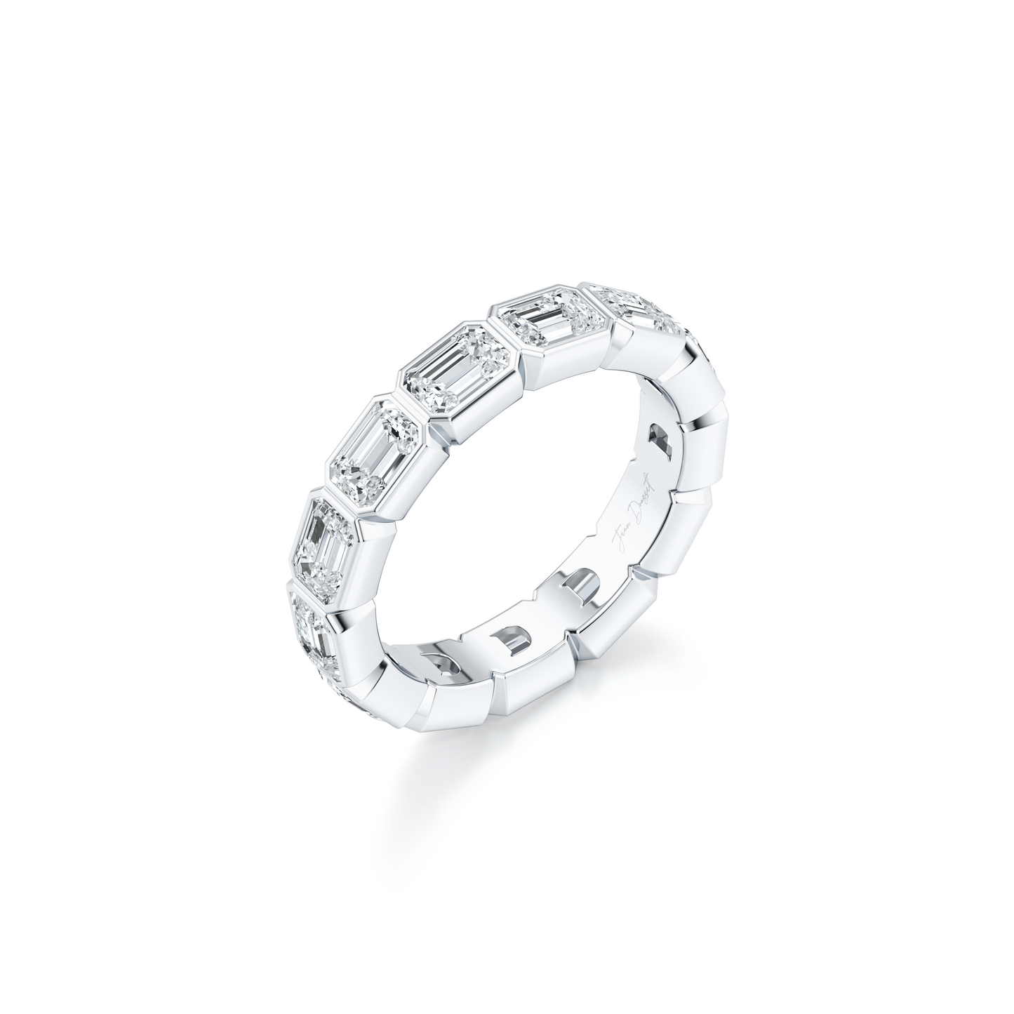 Bezel Set Emerald Lab Diamond Eternity Band - view 9