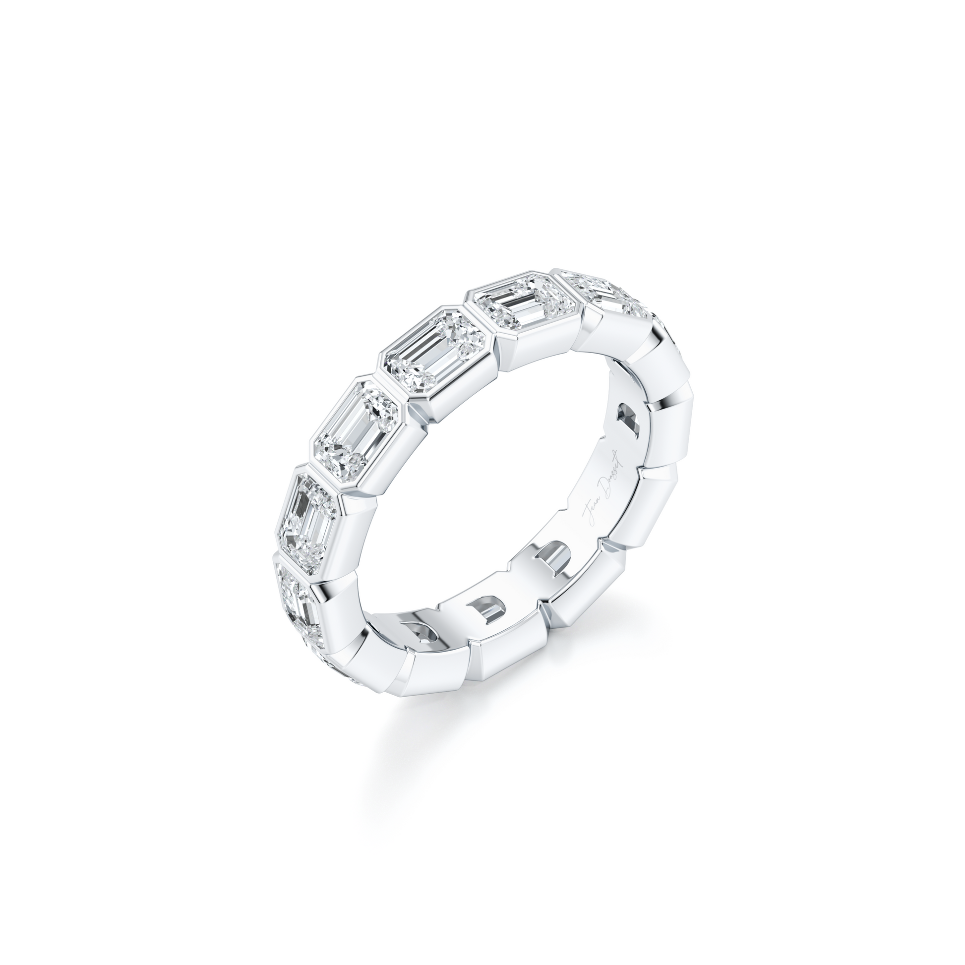 Bezel Set Emerald Lab Diamond Eternity Band - view 9