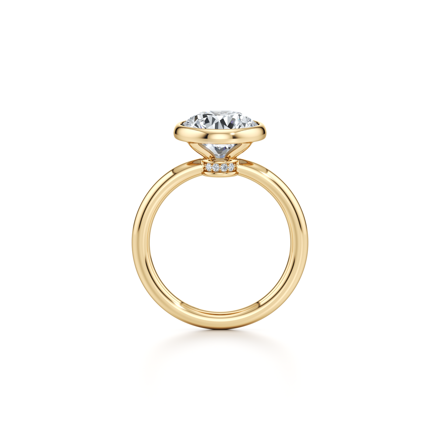Audrey Bezel Pear Solitaire Lab Diamond Engagement Ring - view 7