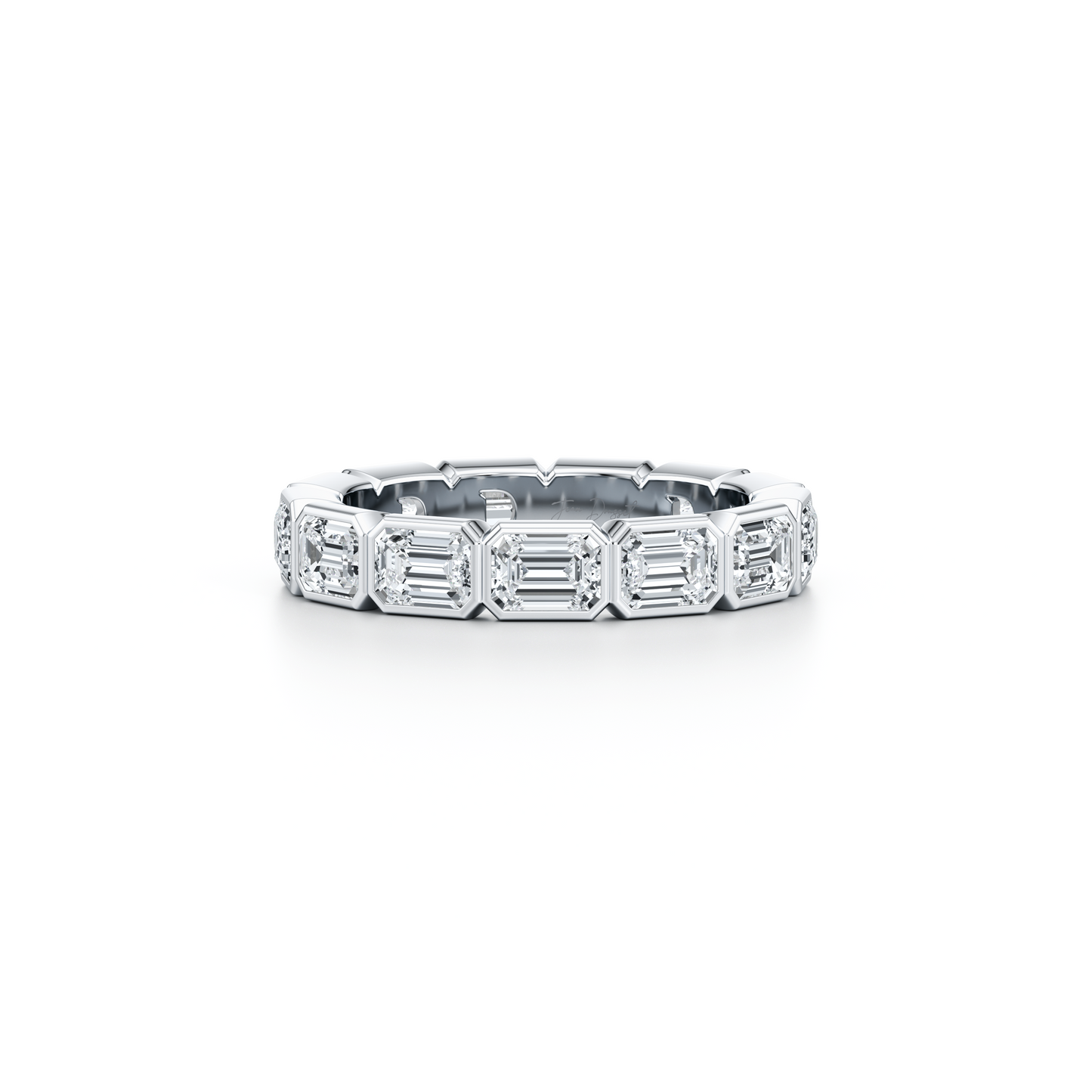 Bezel Set Emerald Lab Diamond Eternity Band - view 10