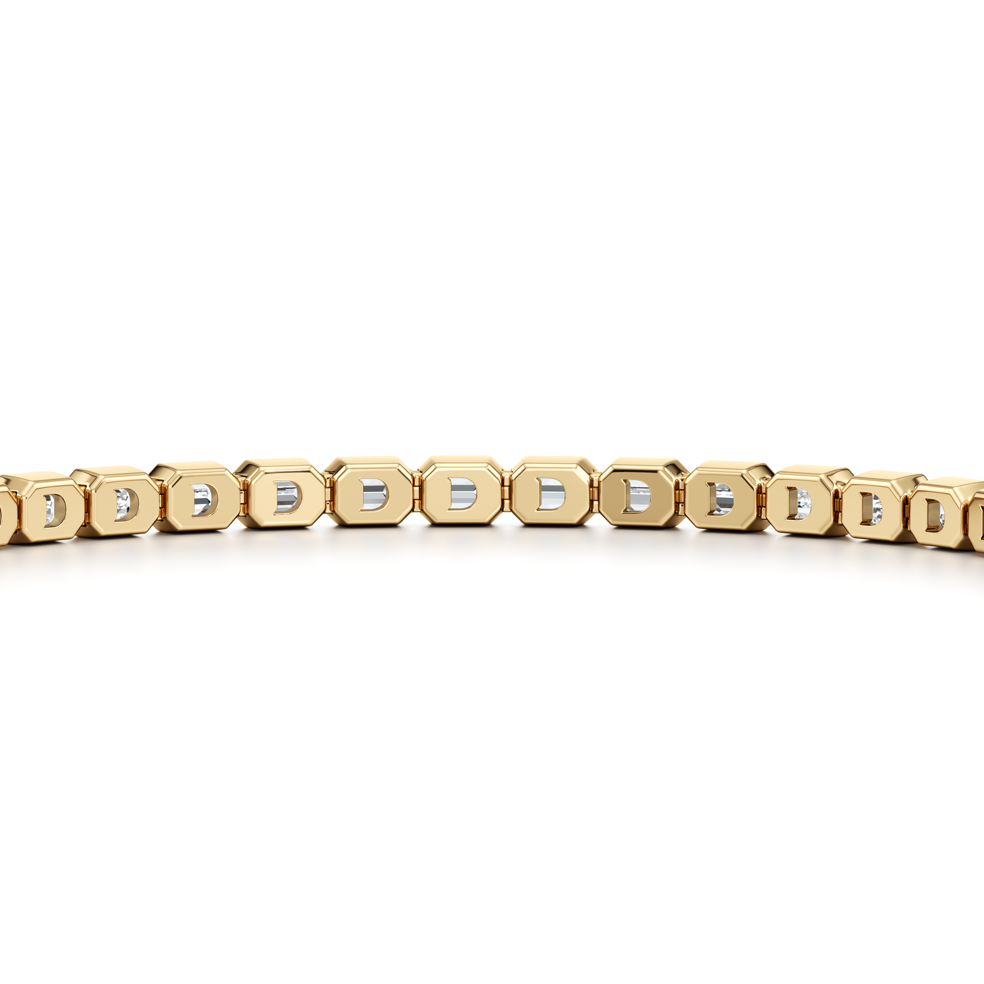 Bezel Set Emerald Lab Diamond Tennis Bracelet - view 10