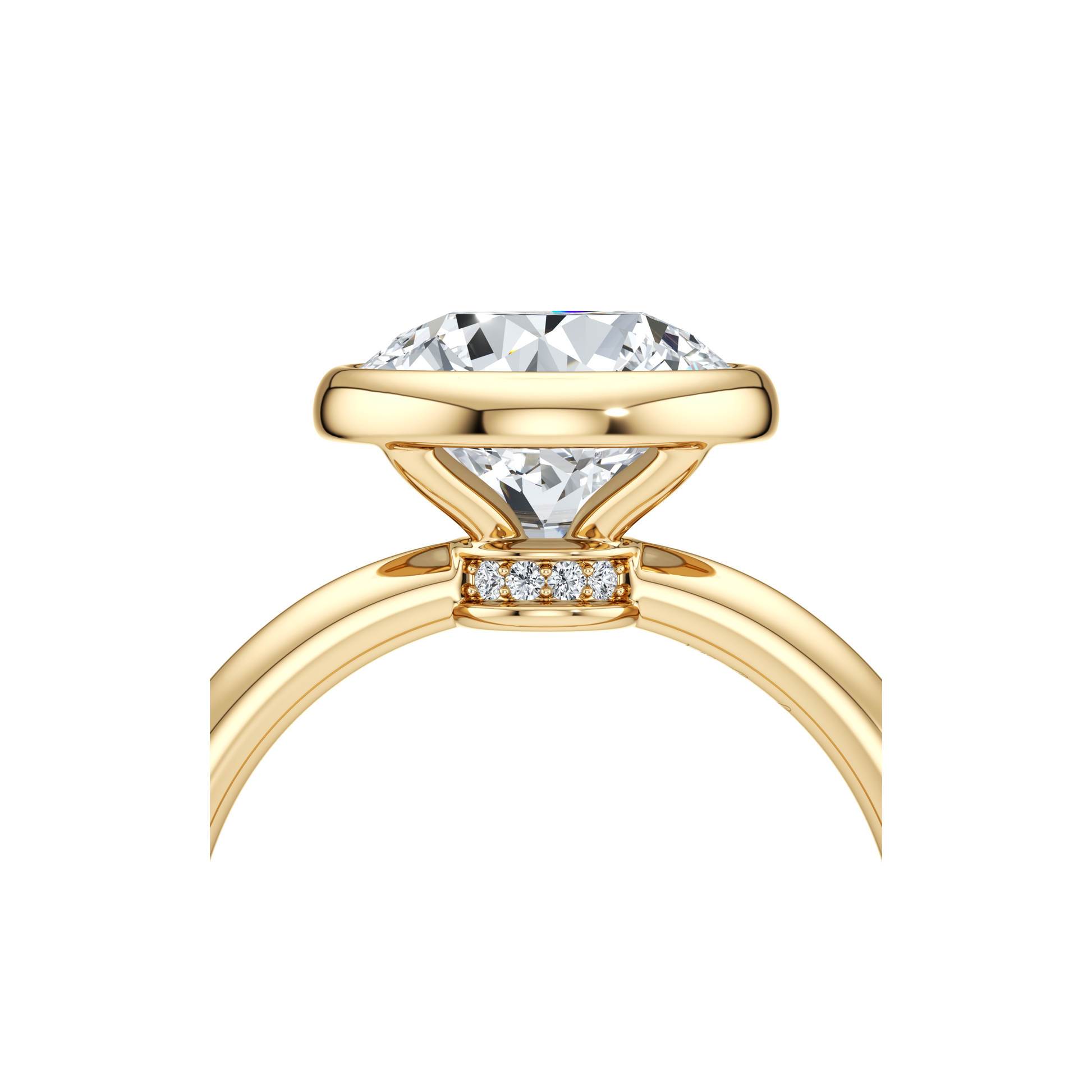 Audrey Bezel Oval Solitaire Lab Diamond Engagement Ring - view 8