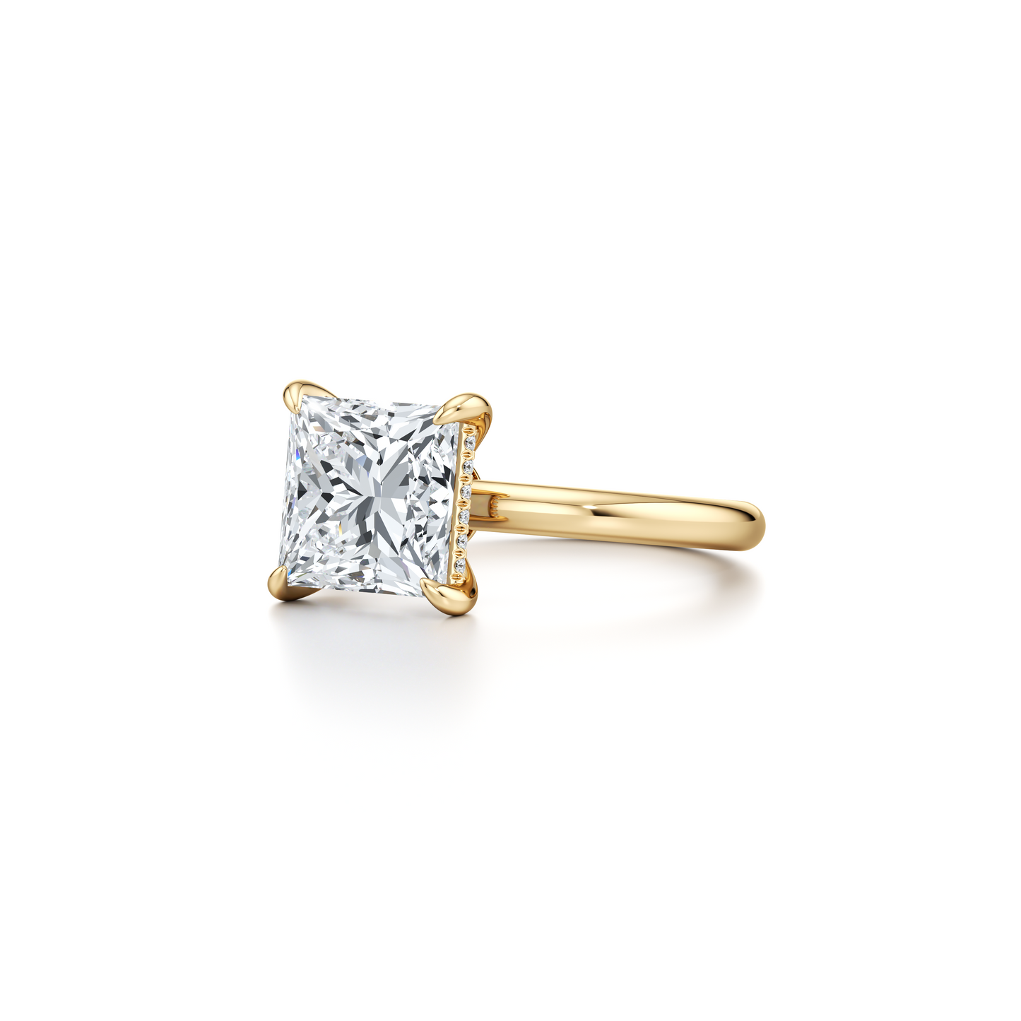 Audrey Princess Solitaire Lab Diamond Engagement Ring - view 8
