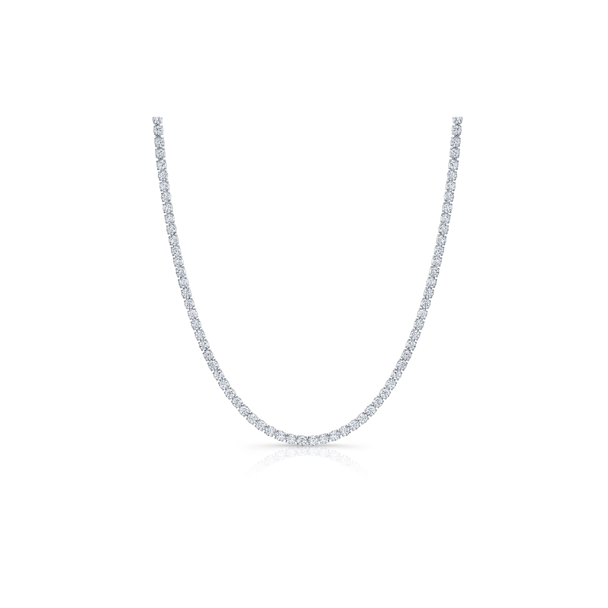 Olivia Round Brilliant Lab Diamond Tennis Necklace - view 10