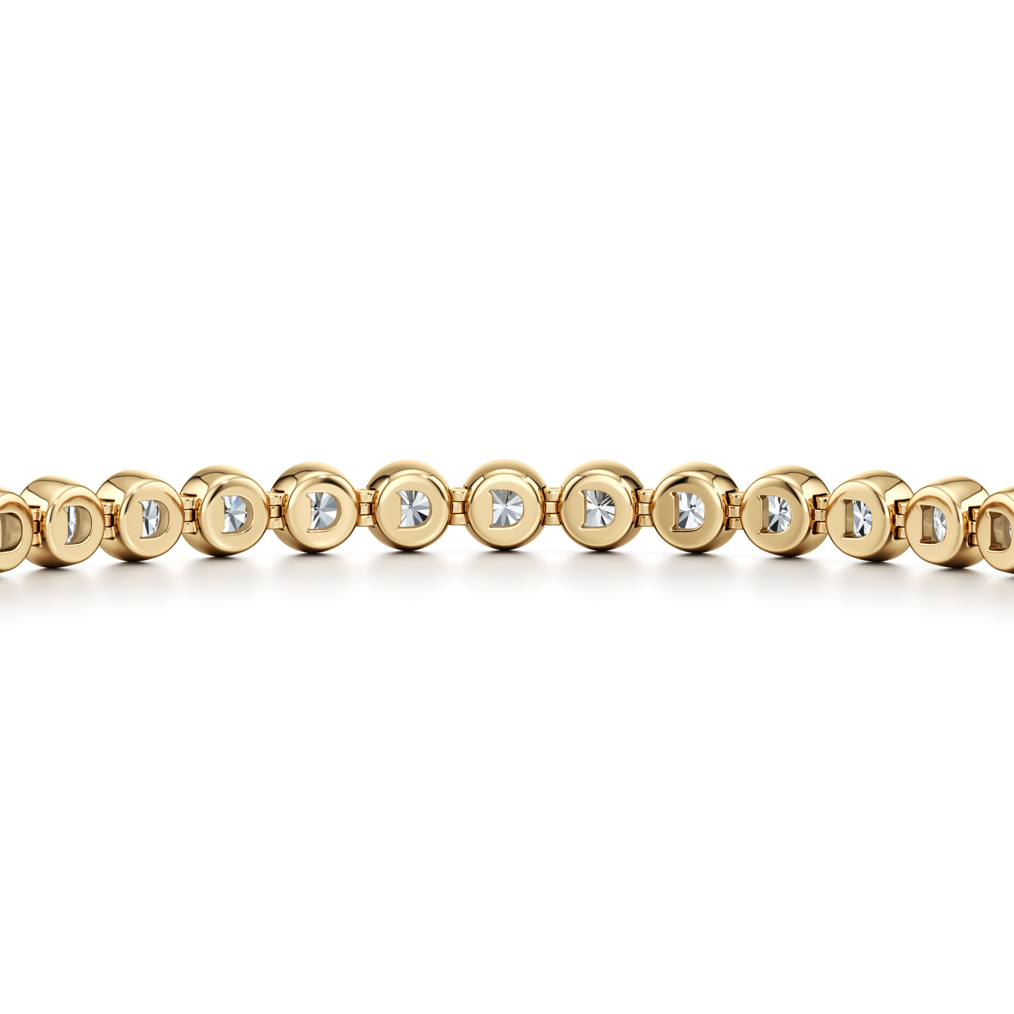 Bezel Set Round Brilliant Lab Diamond Tennis Bracelet - view 10
