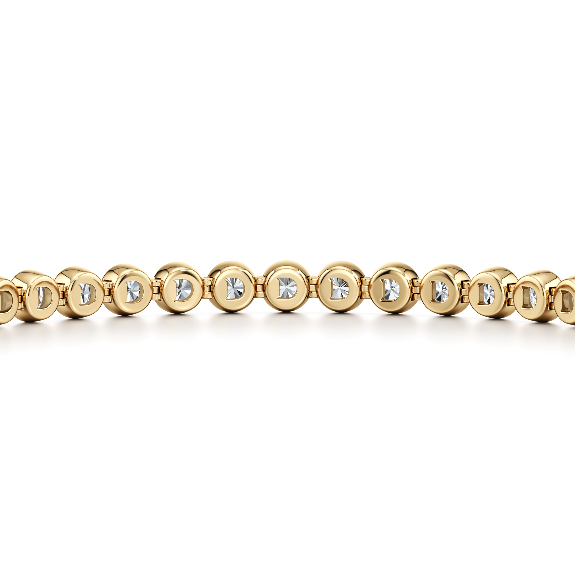 Bezel Set Round Brilliant Lab Diamond Tennis Bracelet - view 10