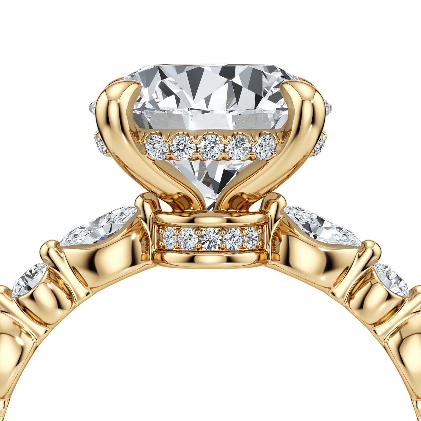 Vivienne Heritage Oval Solitaire Lab Diamond Engagement Ring - view 8