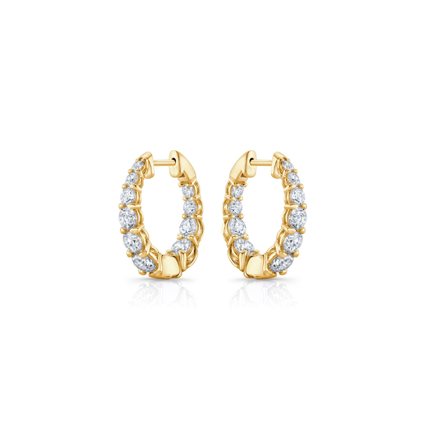 Olivia Lab Diamond Graduated Hoops - view 10