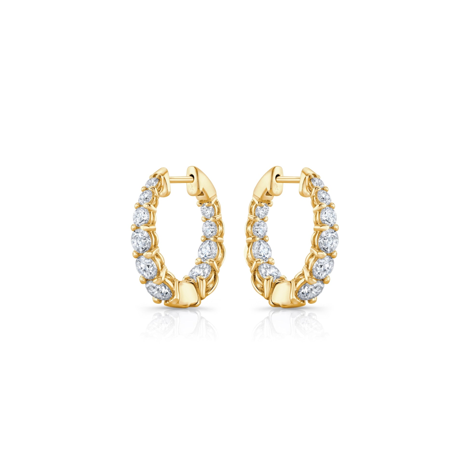 Olivia Lab Diamond Graduated Hoops - view 10