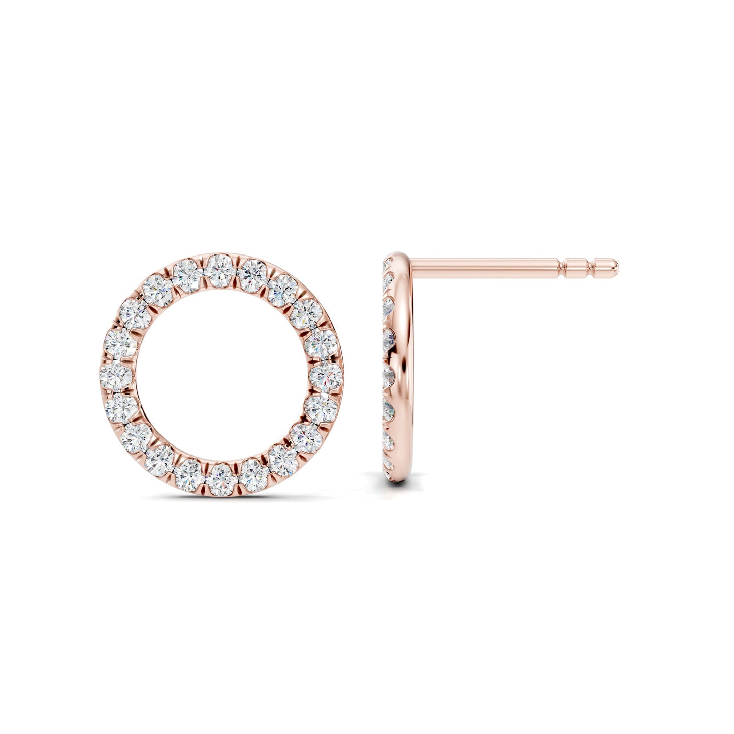 Audrey Front Hoop Lab Diamond Pave Earrings - view 10