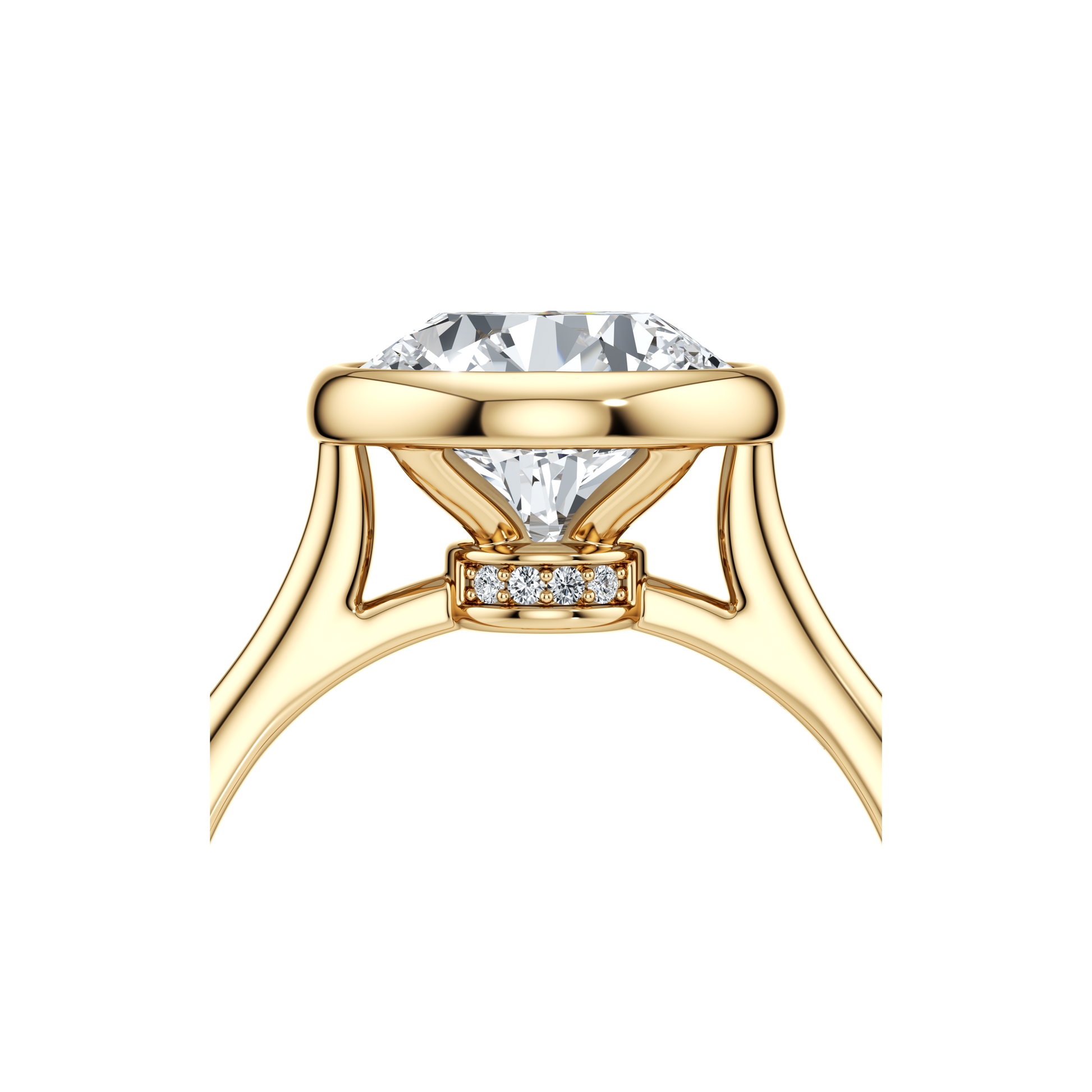 Chelsea Bezel Radiant Solitaire Lab Diamond Engagement Ring - view 8