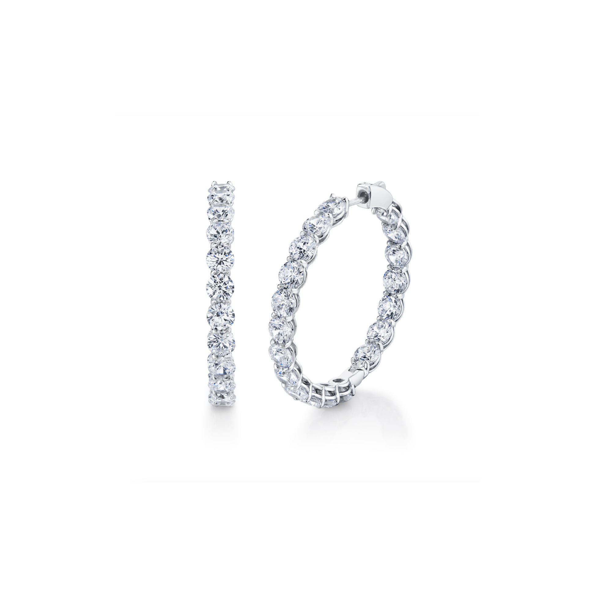 Olivia Round Lab Diamond Bold Inside Out Hoops - view 10