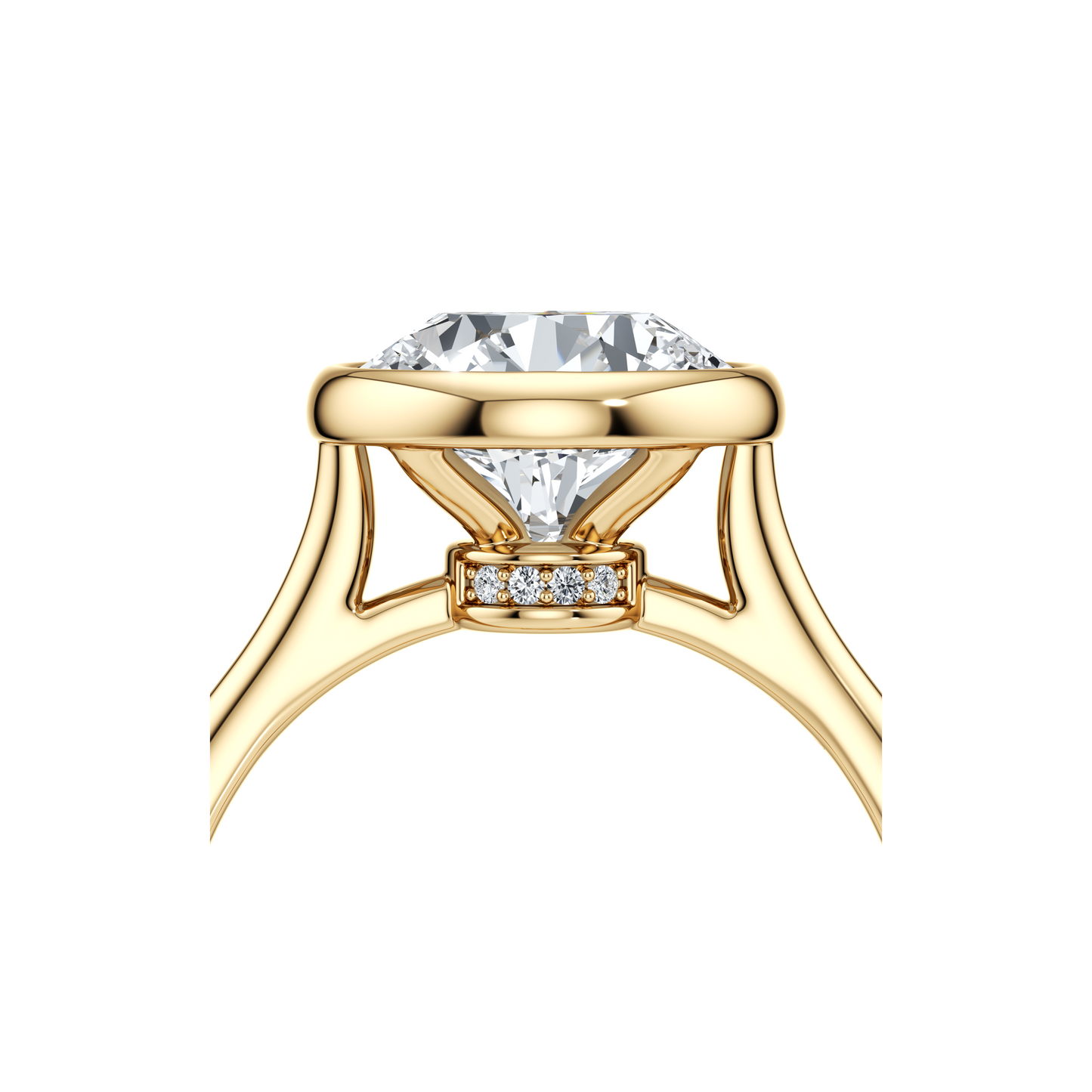 Chelsea Bezel Pear Solitaire Lab Diamond Engagement Ring - view 8