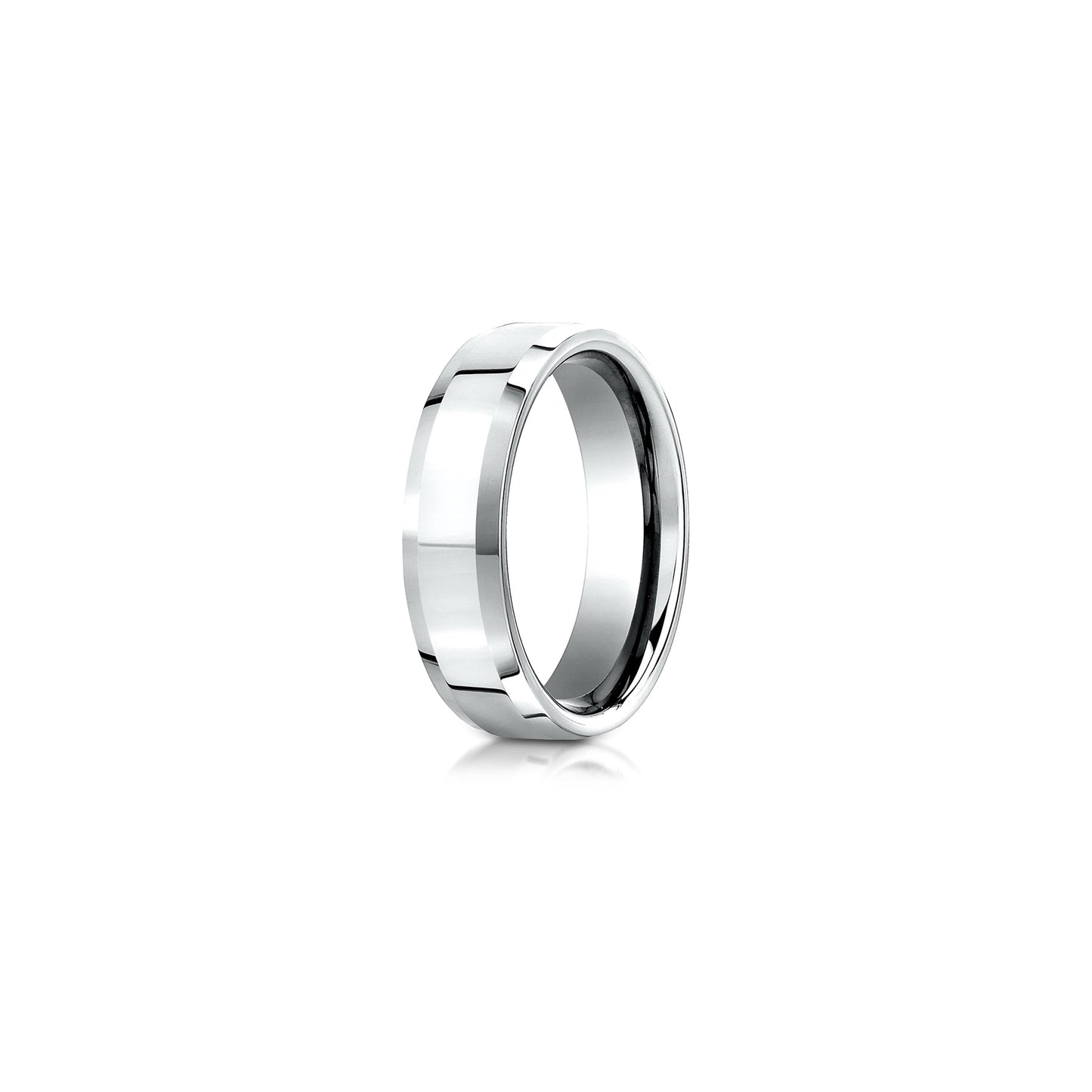 Modern Beveled Men's Wedding Band - view 10